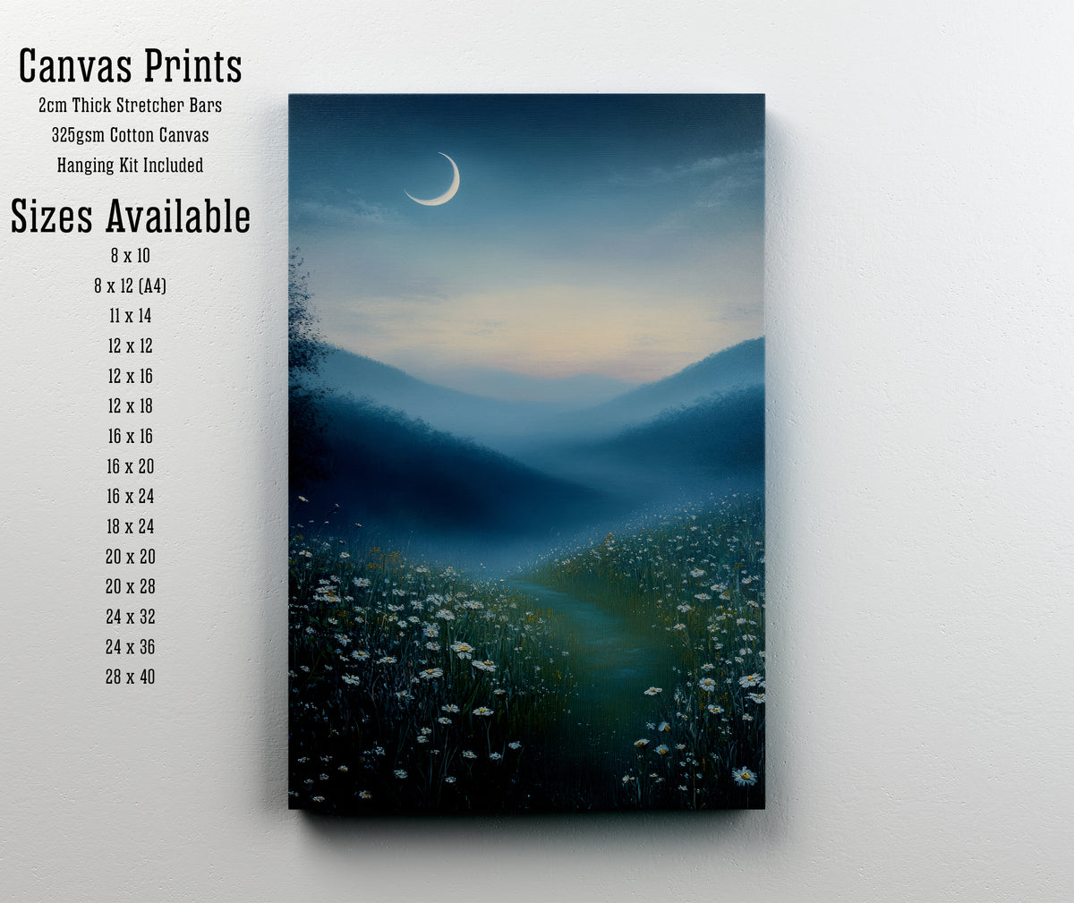 Moonlit Wildflower Meadow Art Print