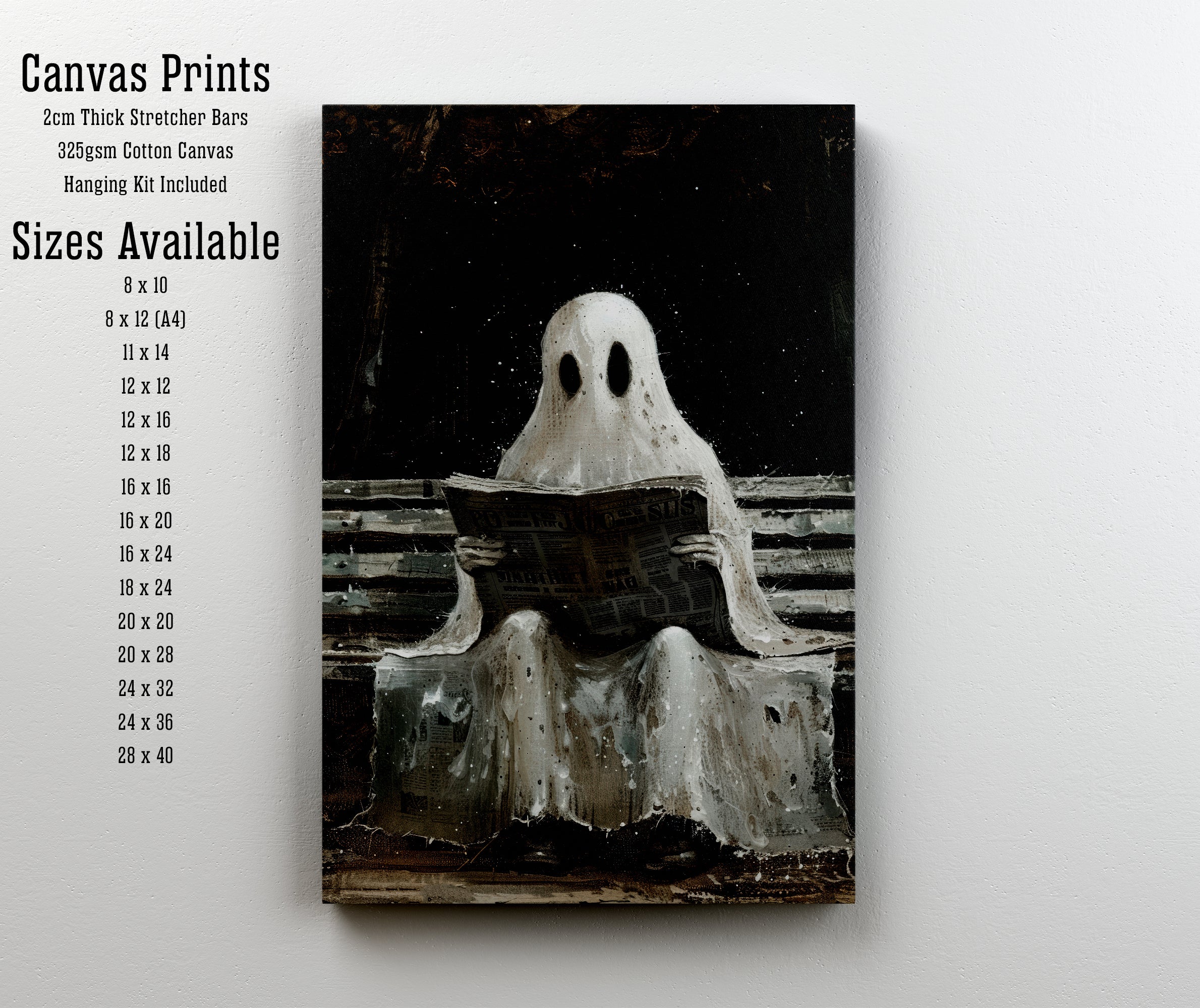 Ghost Reading Newspaper Art Print