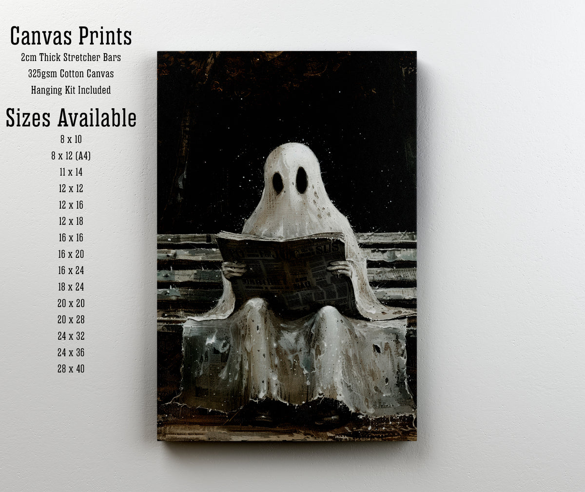 Ghost Reading Newspaper Art Print