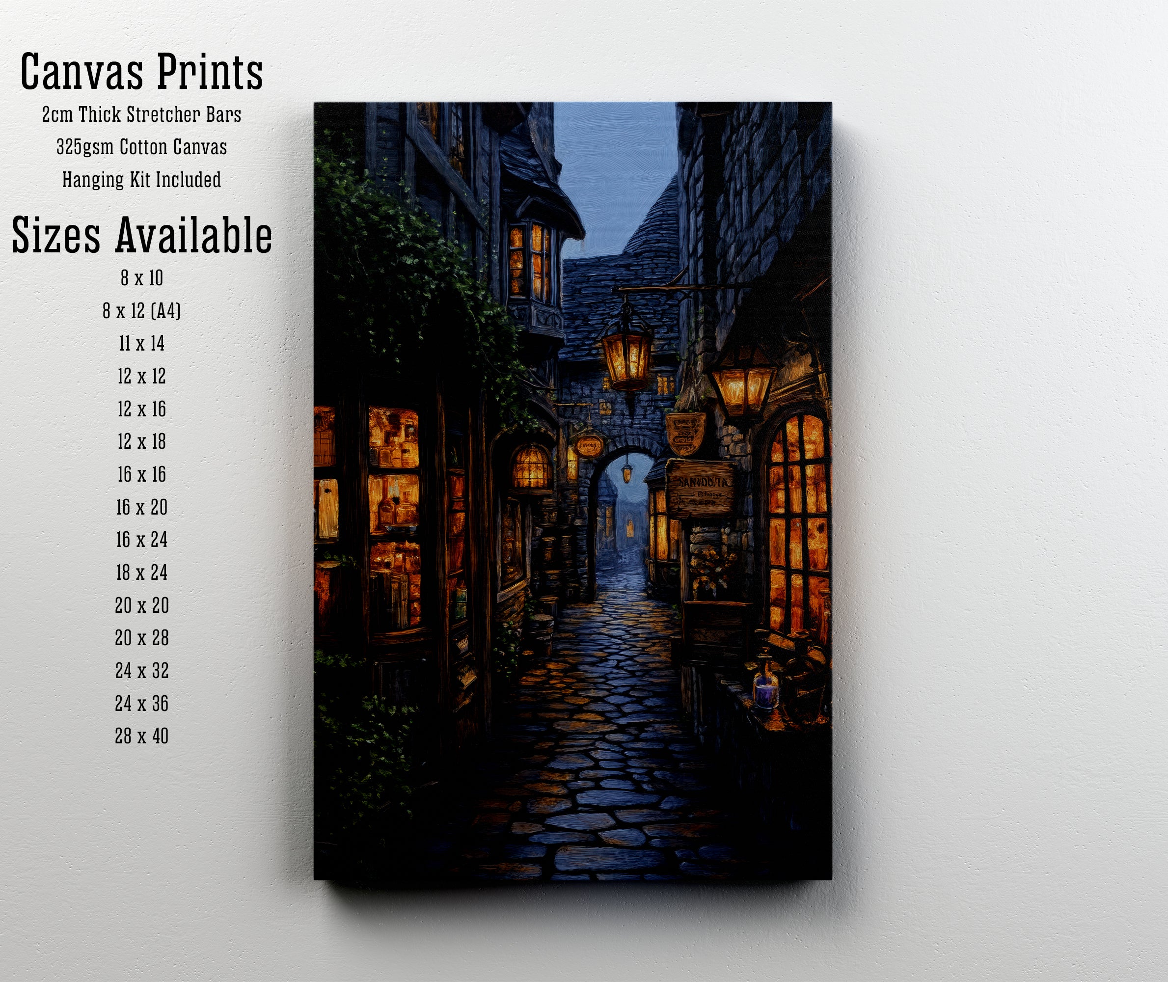 Lantern-Lit Medieval Alley Art Print