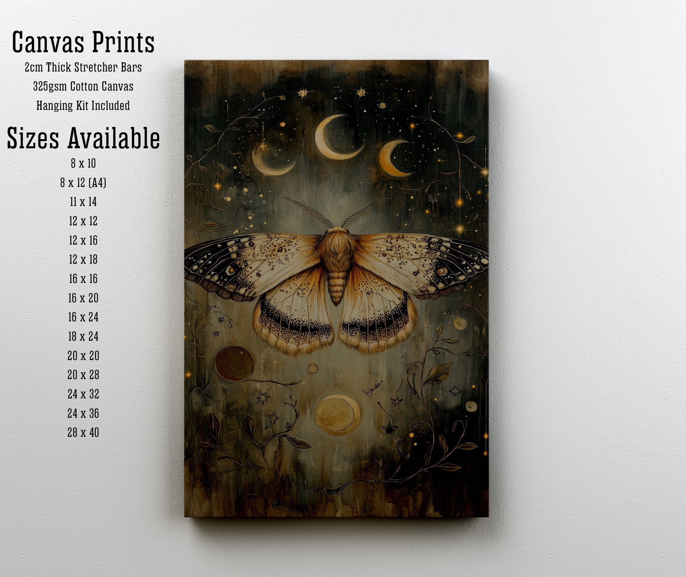 Moth Moonlight Art Print