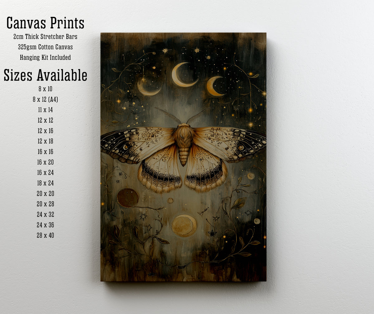Moth Moonlight Art Print