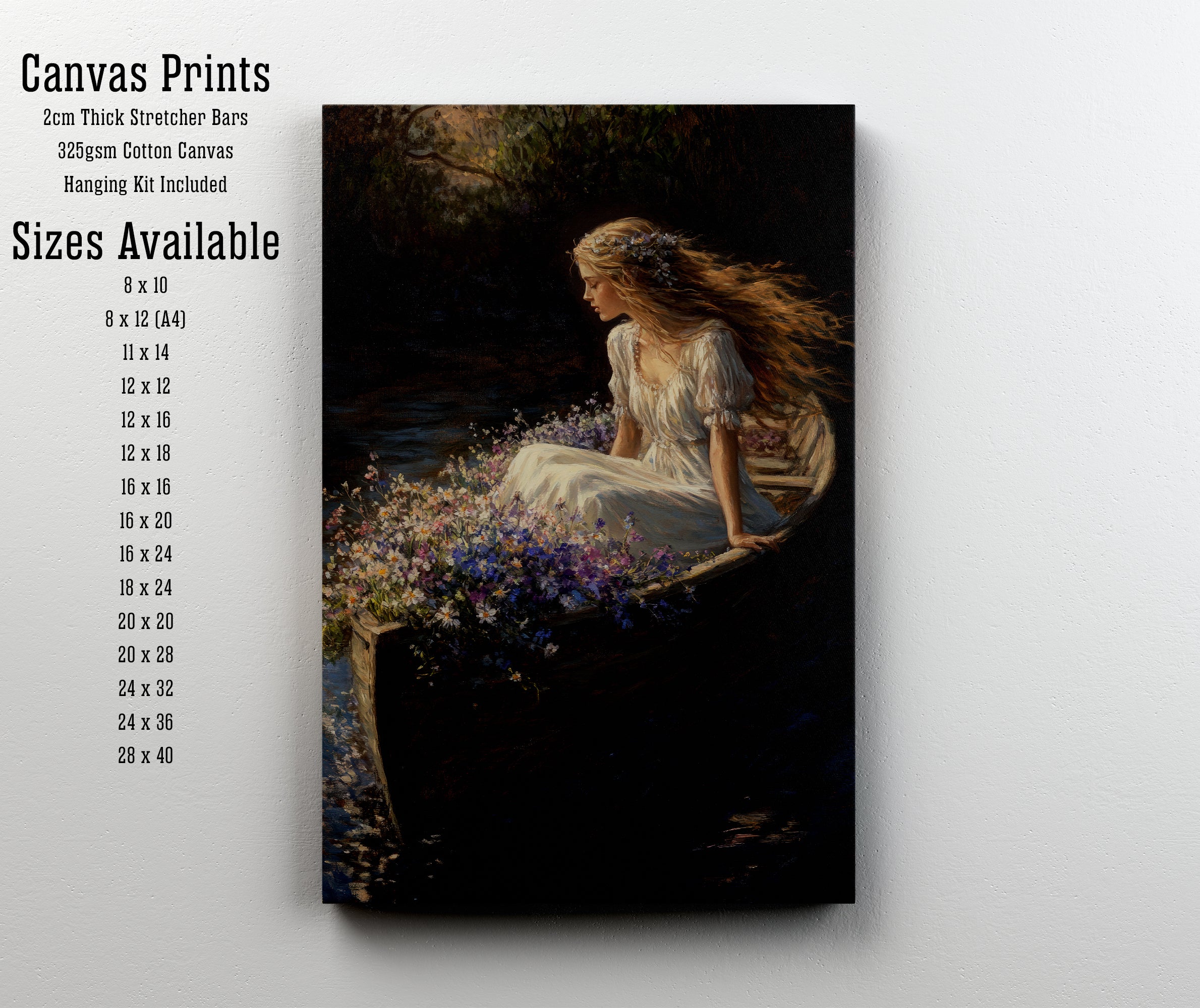 Romantic Woodland Woman Art Print
