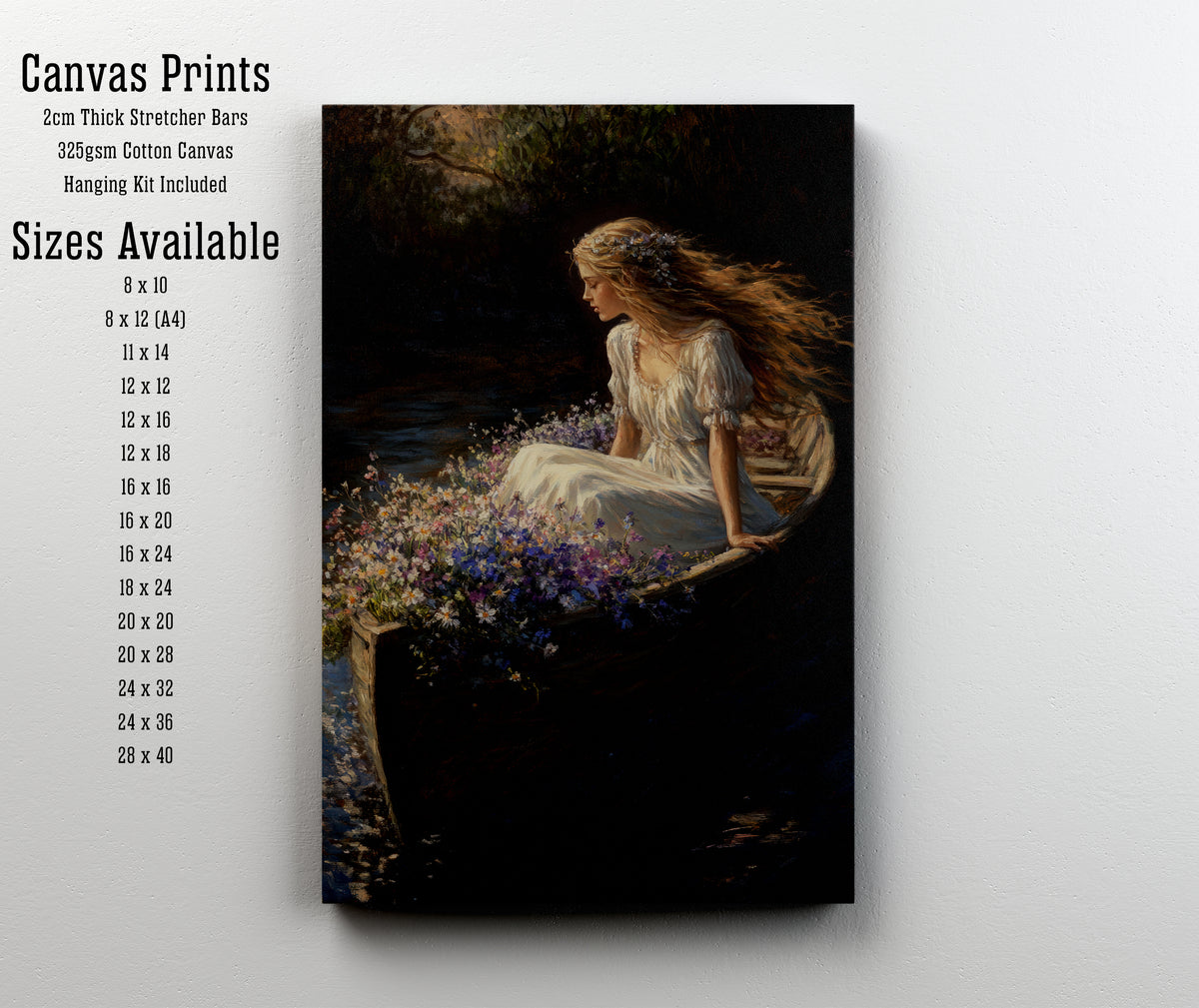 Romantic Woodland Woman Art Print