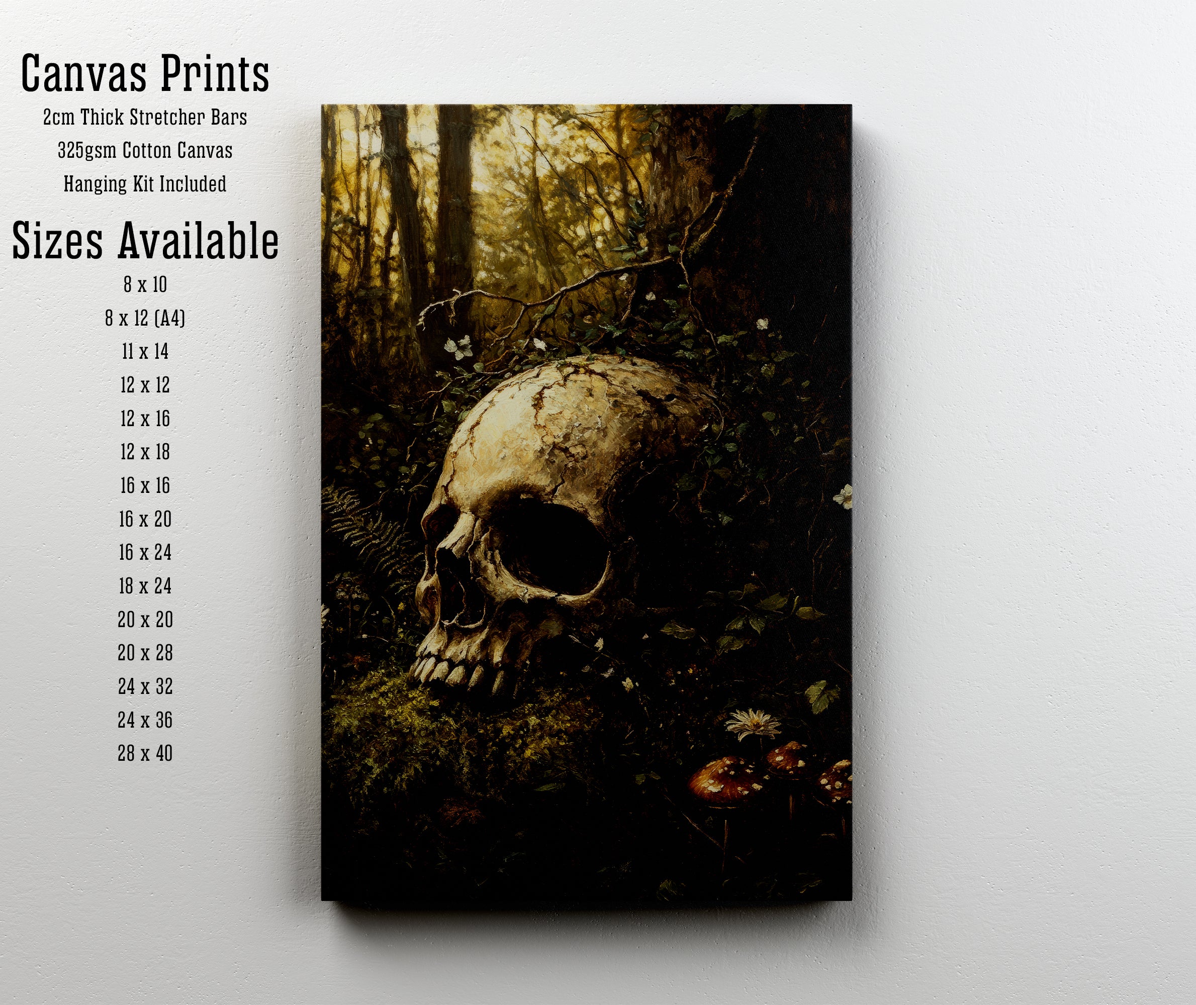 Gothic Forest Skull Art Print
