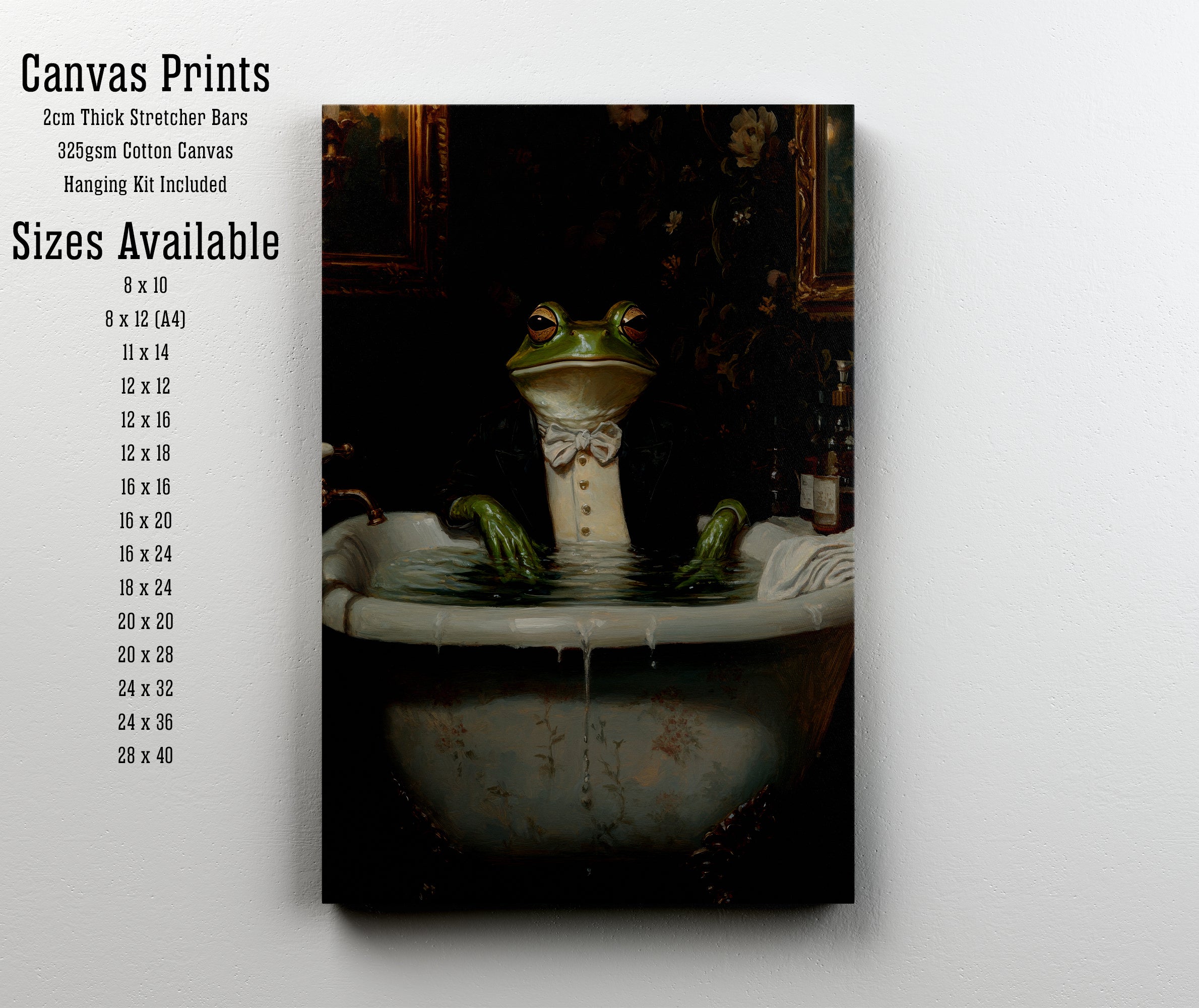 Dapper Frog Bathtub Art Print