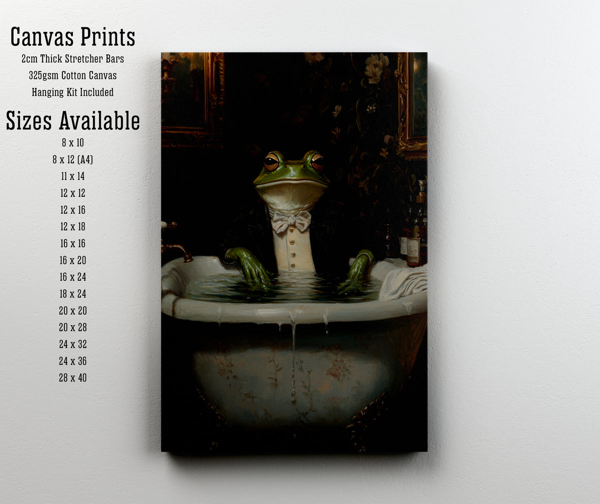 Dapper Frog Bath Art Print