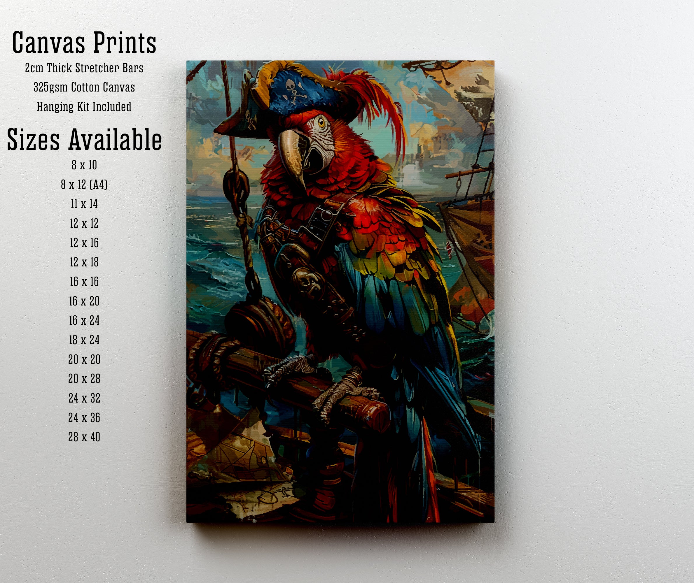 Pirate Parrot Colourful Art Print
