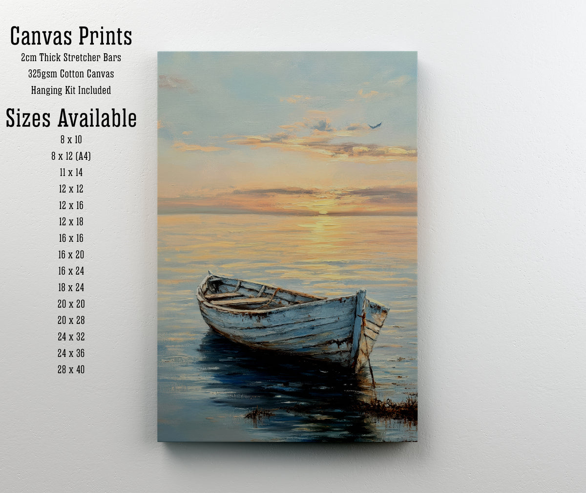 Weathered Rowboat Seascape Art Print
