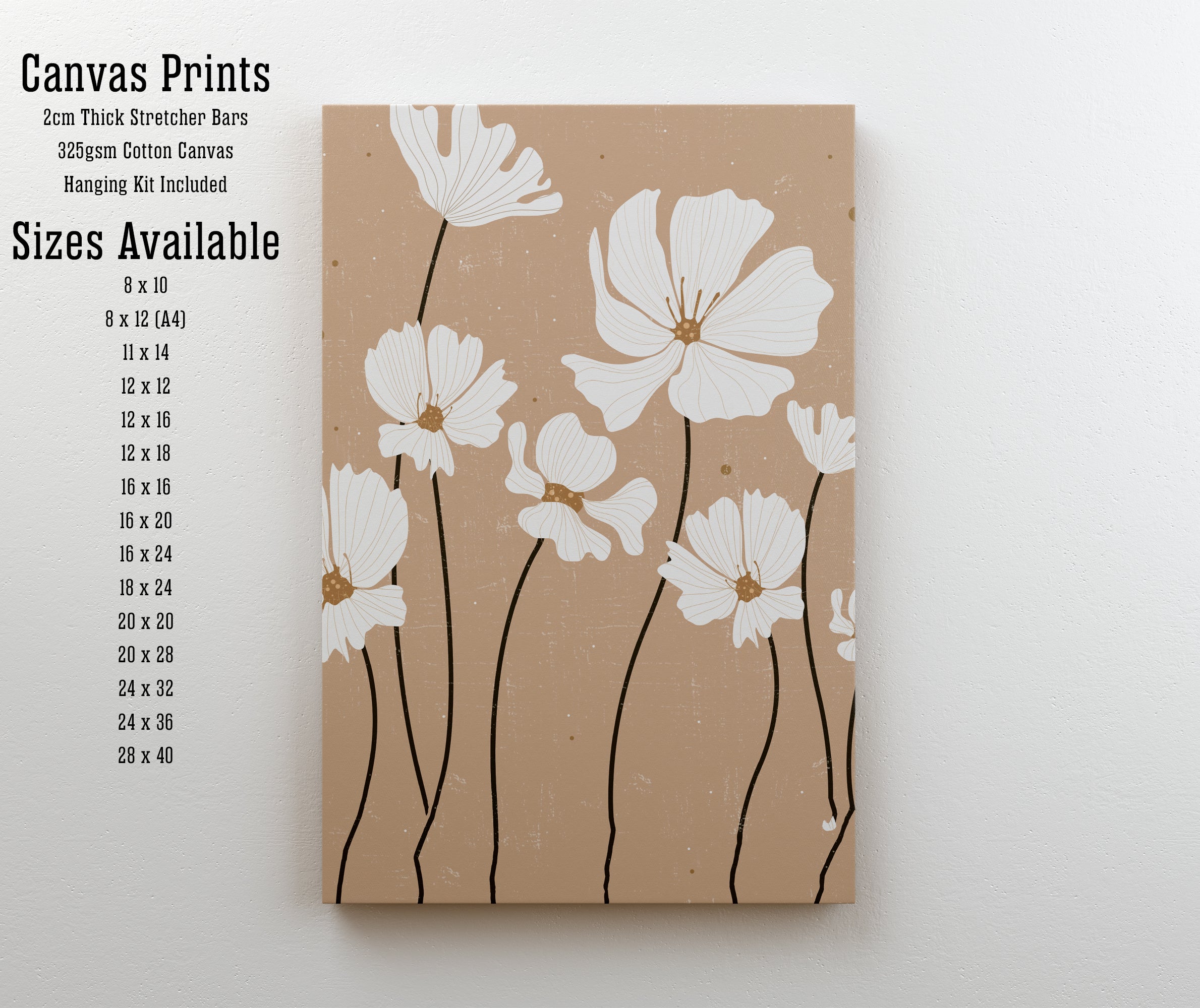 Neutral Wildflower Botanical Art Print