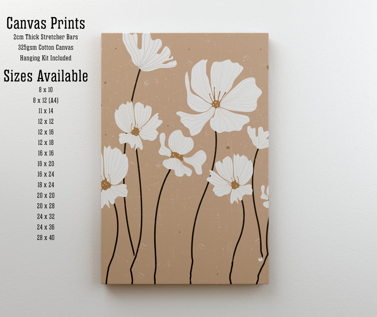 Neutral Wildflower Botanical Art Print