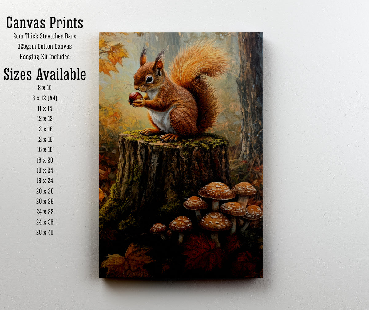Autumn Squirrel Woodland Art Print