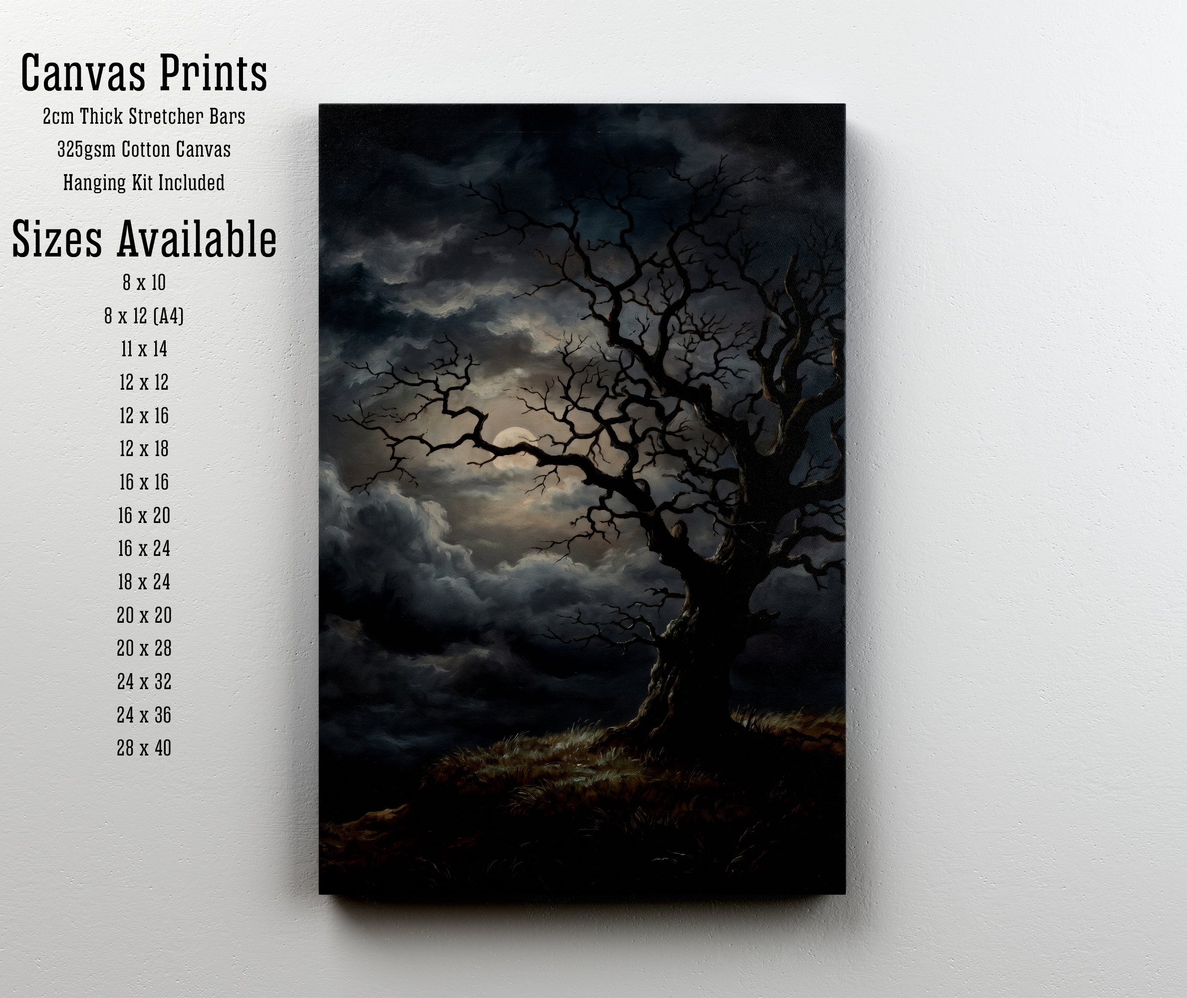 Moonlit Gnarled Tree Art Print