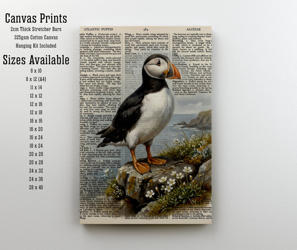Atlantic Puffin Vintage Book Art Print