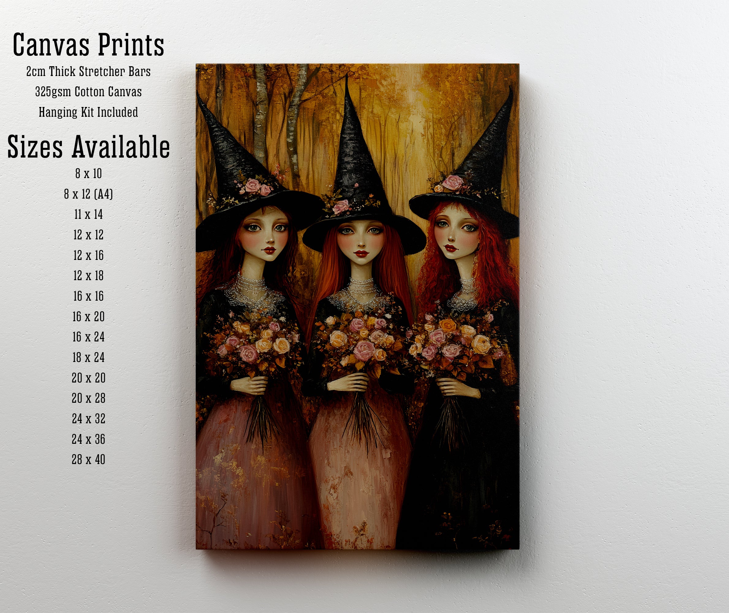Three Witches Floral Art Print