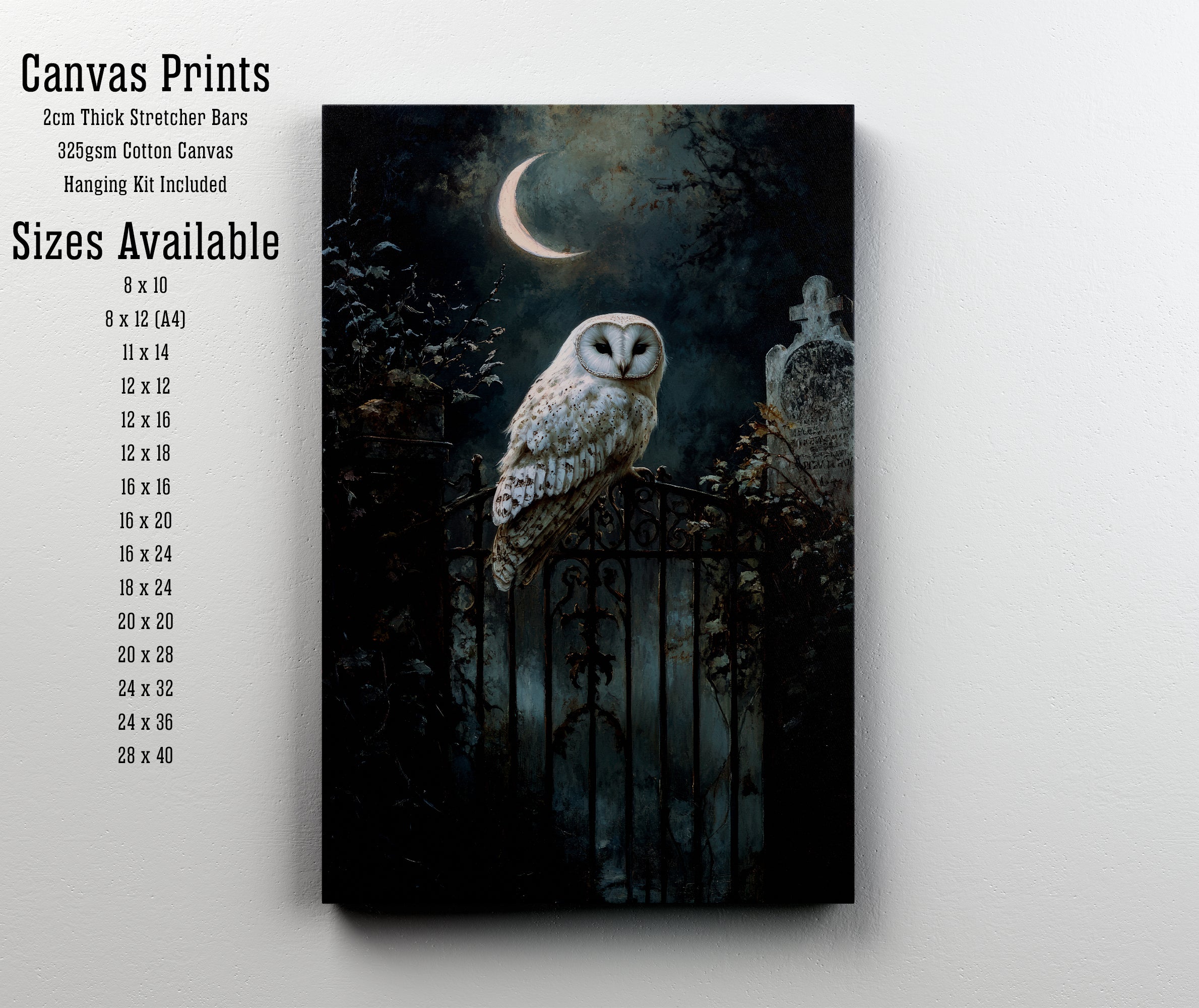 Moonlit Owl Gothic Art Print