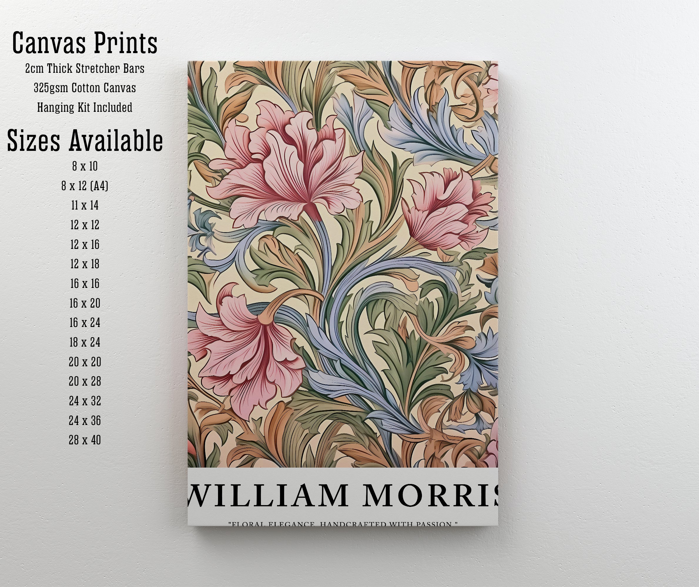 William Morris Inspired Floral Art Print
