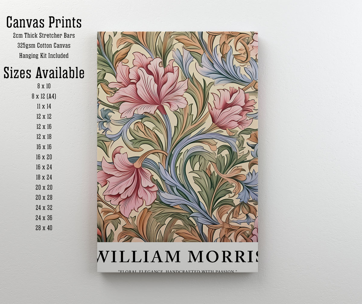 William Morris Inspired Floral Art Print