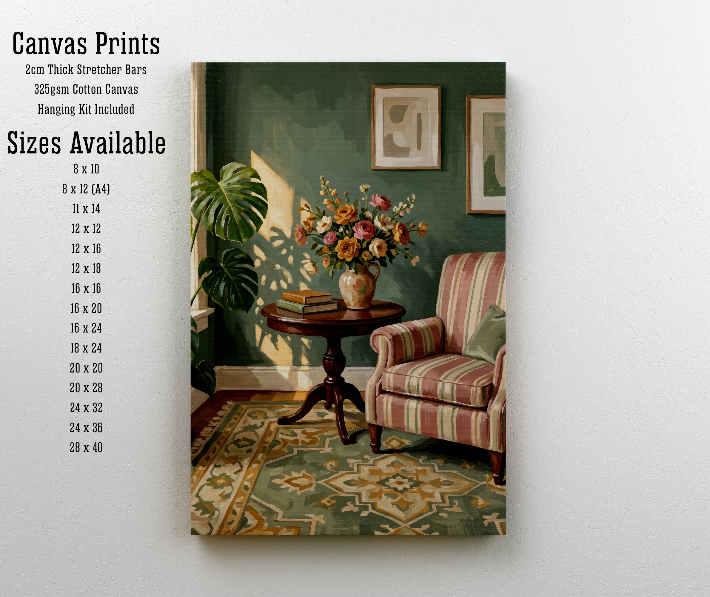 Vintage Floral Sitting Room Art Print
