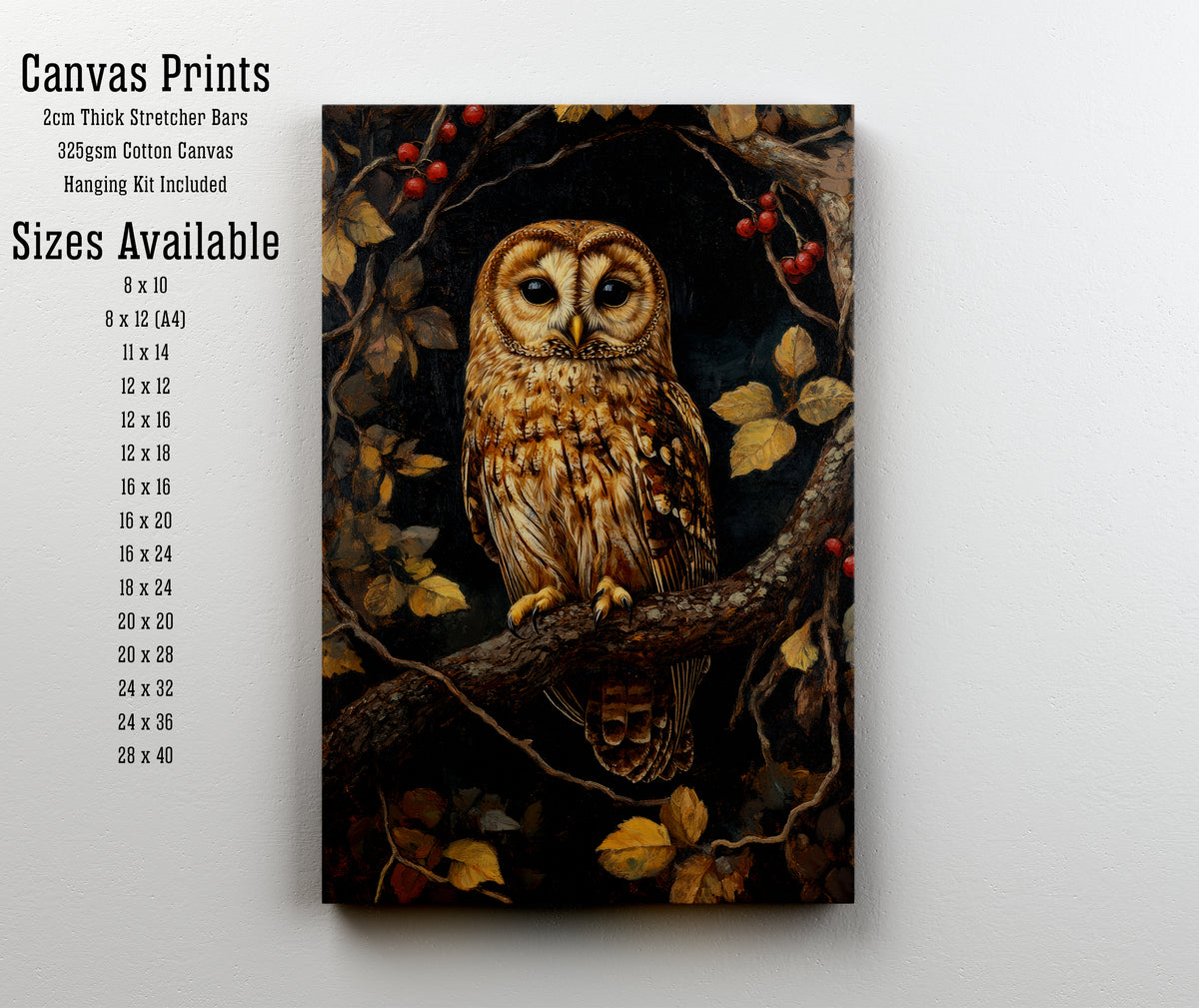 Woodland Owl Painterly Art Print