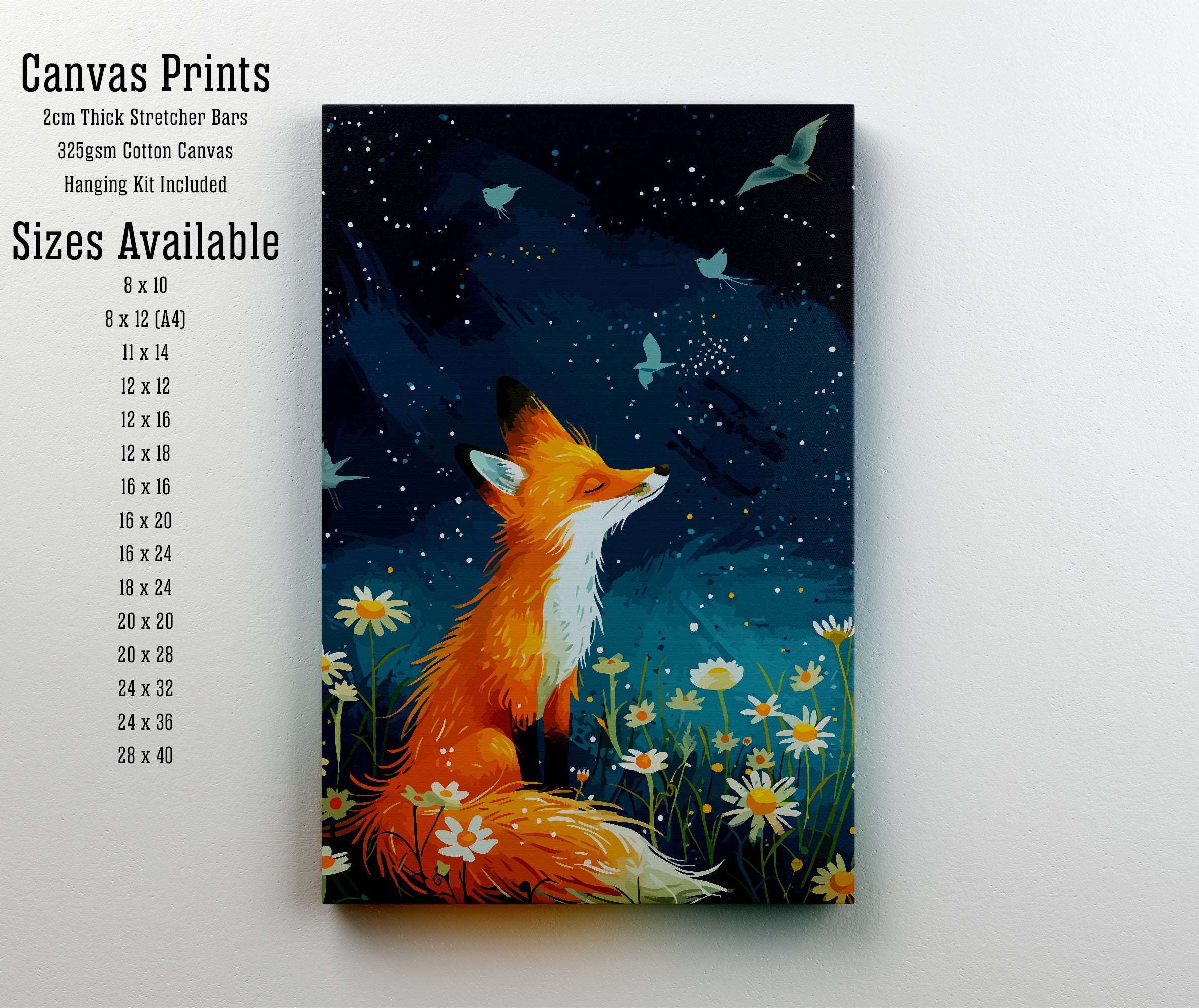 Whimsical Fox Meadow Art Print