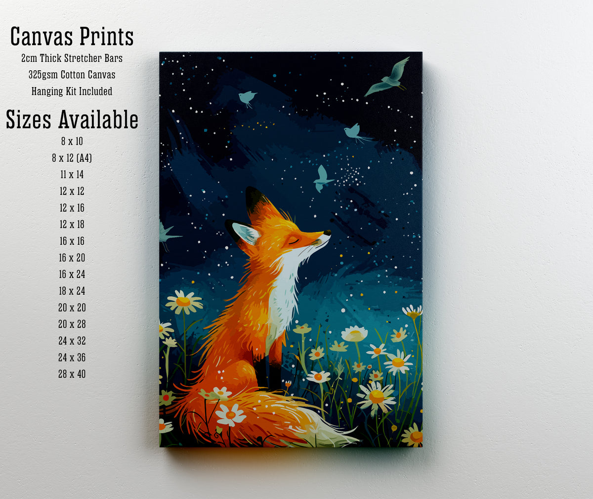 Whimsical Fox Meadow Art Print