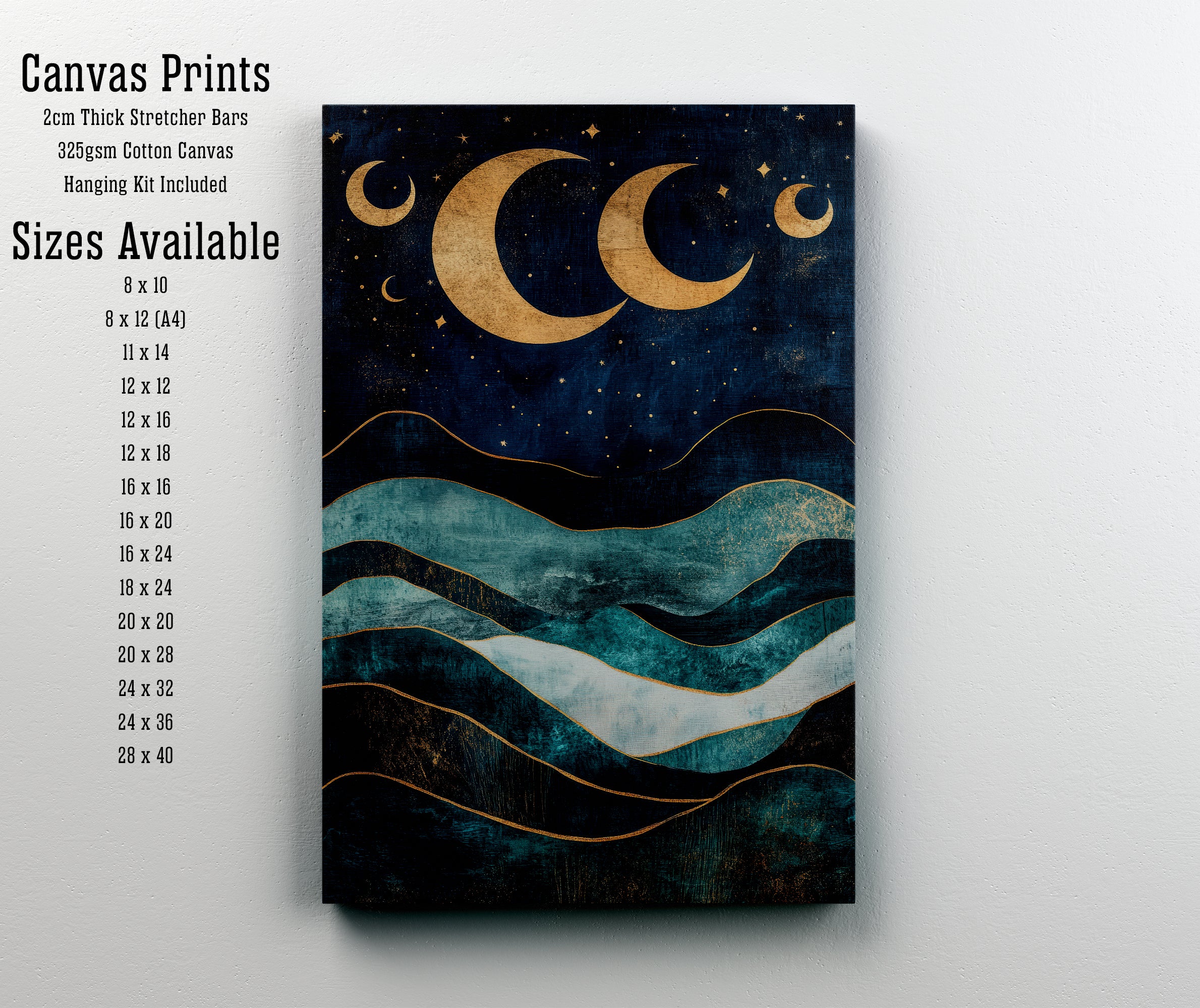 Moonlit Mountains Art Print