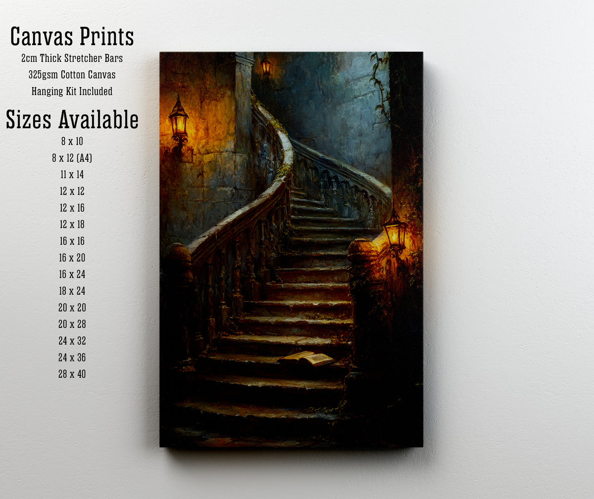 Gothic Lantern Staircase Art Print