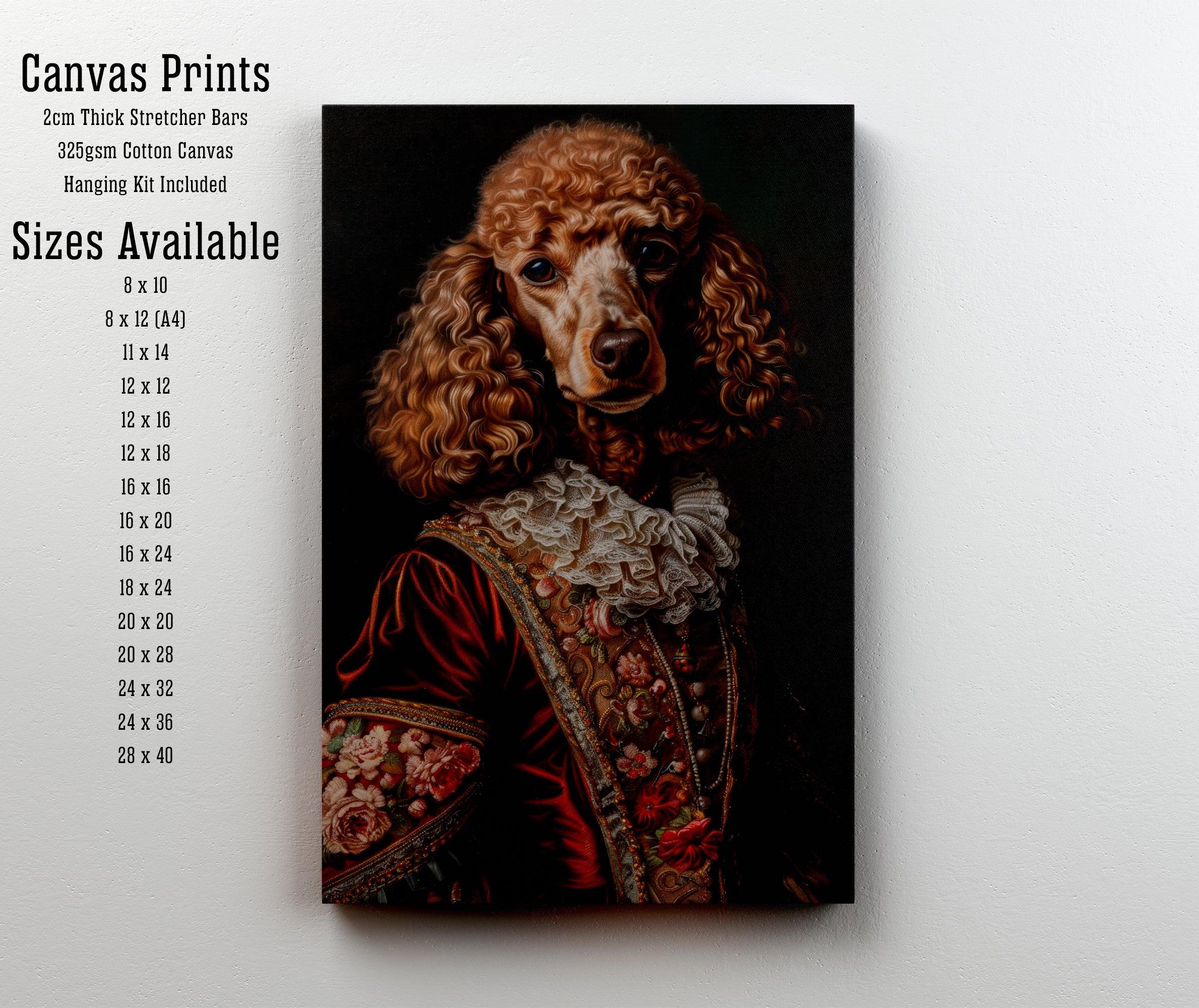 Baroque Poodle Portrait Art Print