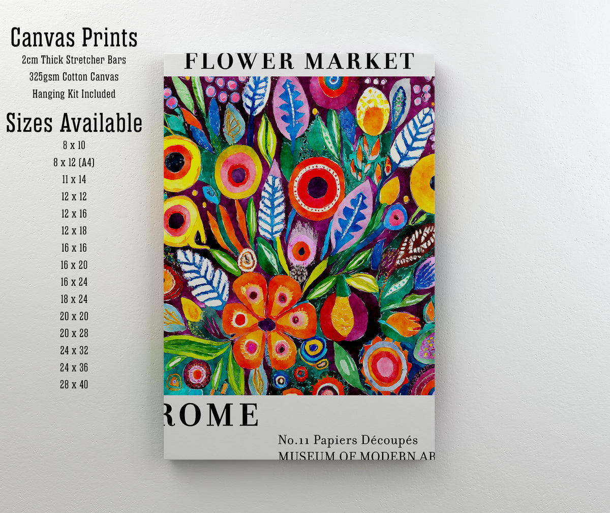 Colorful Flower Market Collage Art Print