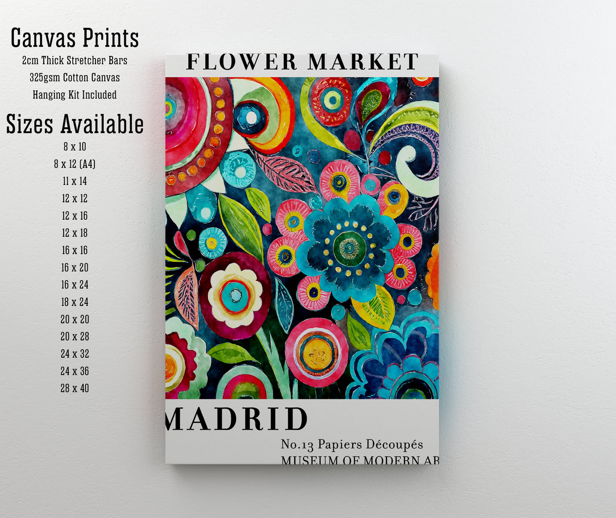 Madrid Flower Market Art Print