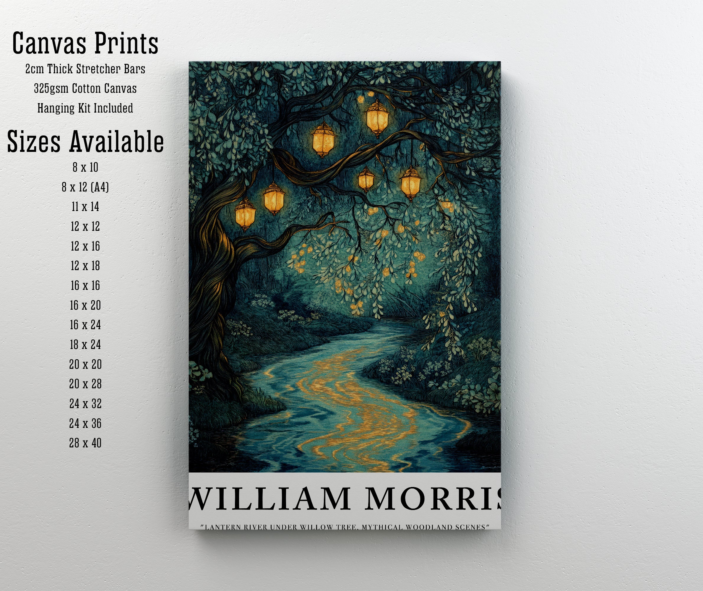 Lantern River Willow Tree Art Print