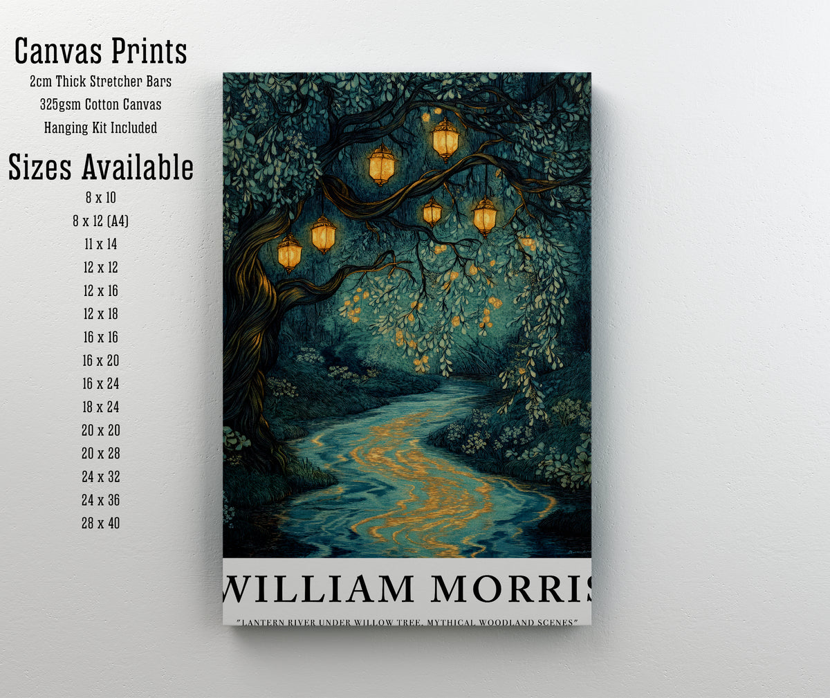 Lantern River Willow Tree Art Print