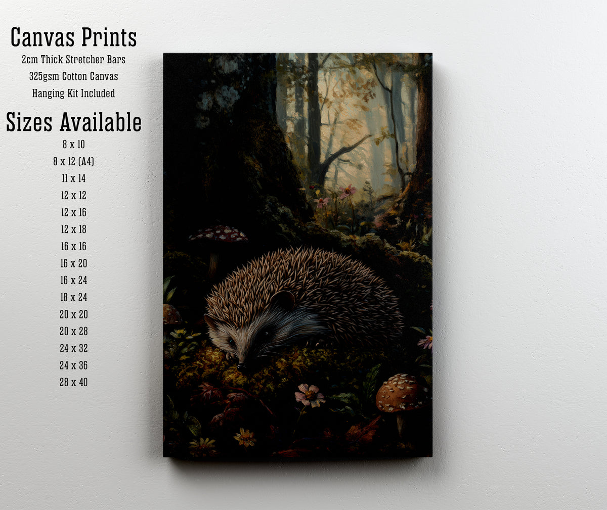Hedgehog Enchanted Forest Art Print