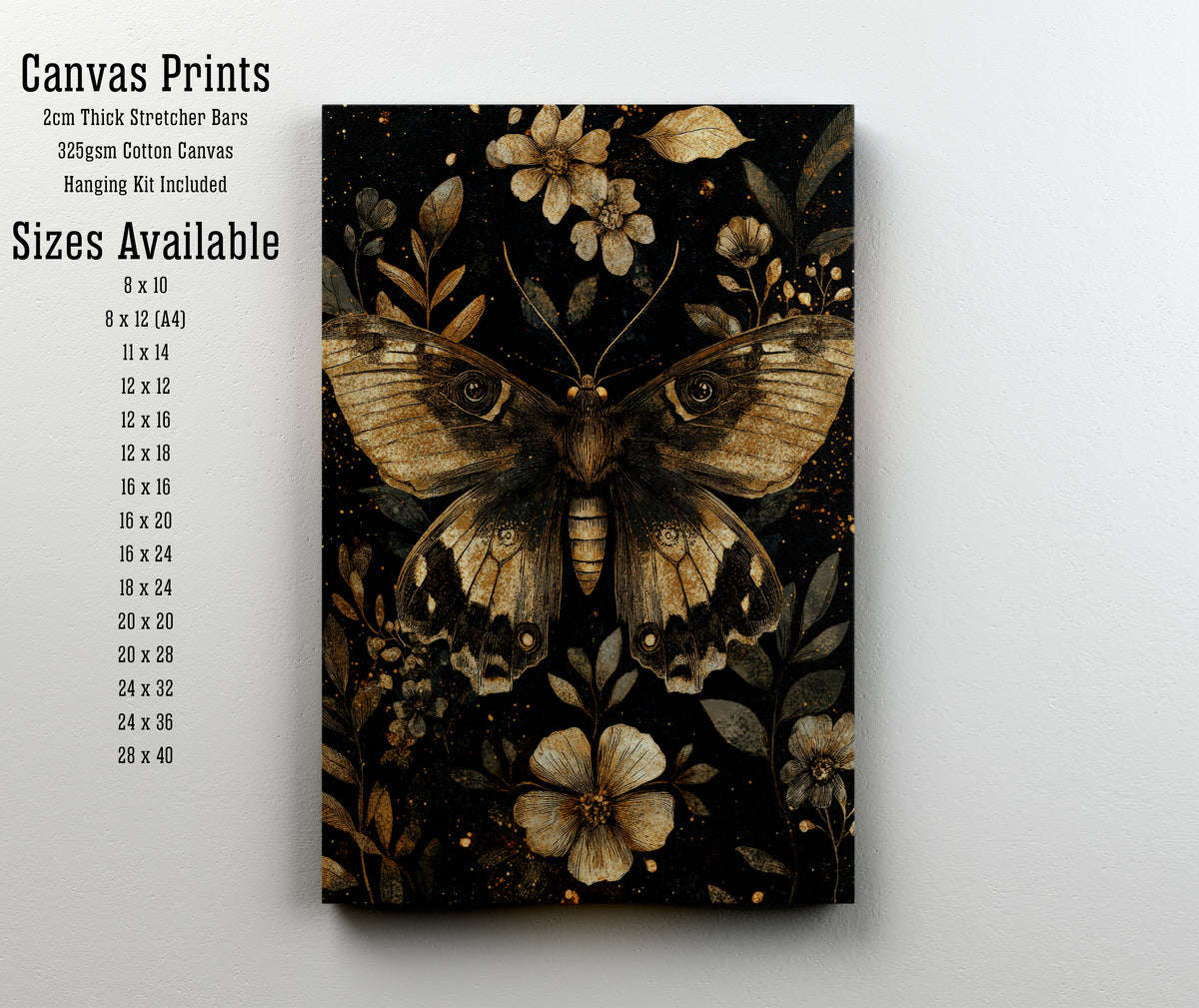 Botanical Moth Vintage Art Print