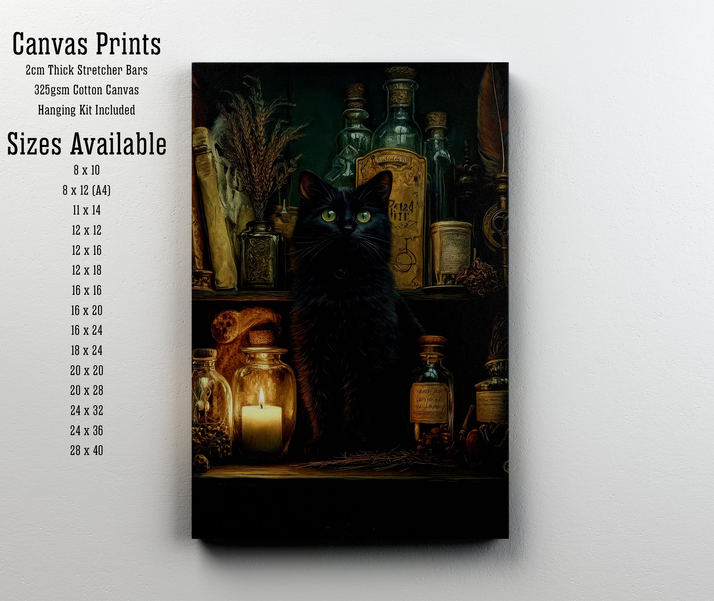 Black Cat Apothecary Art Print