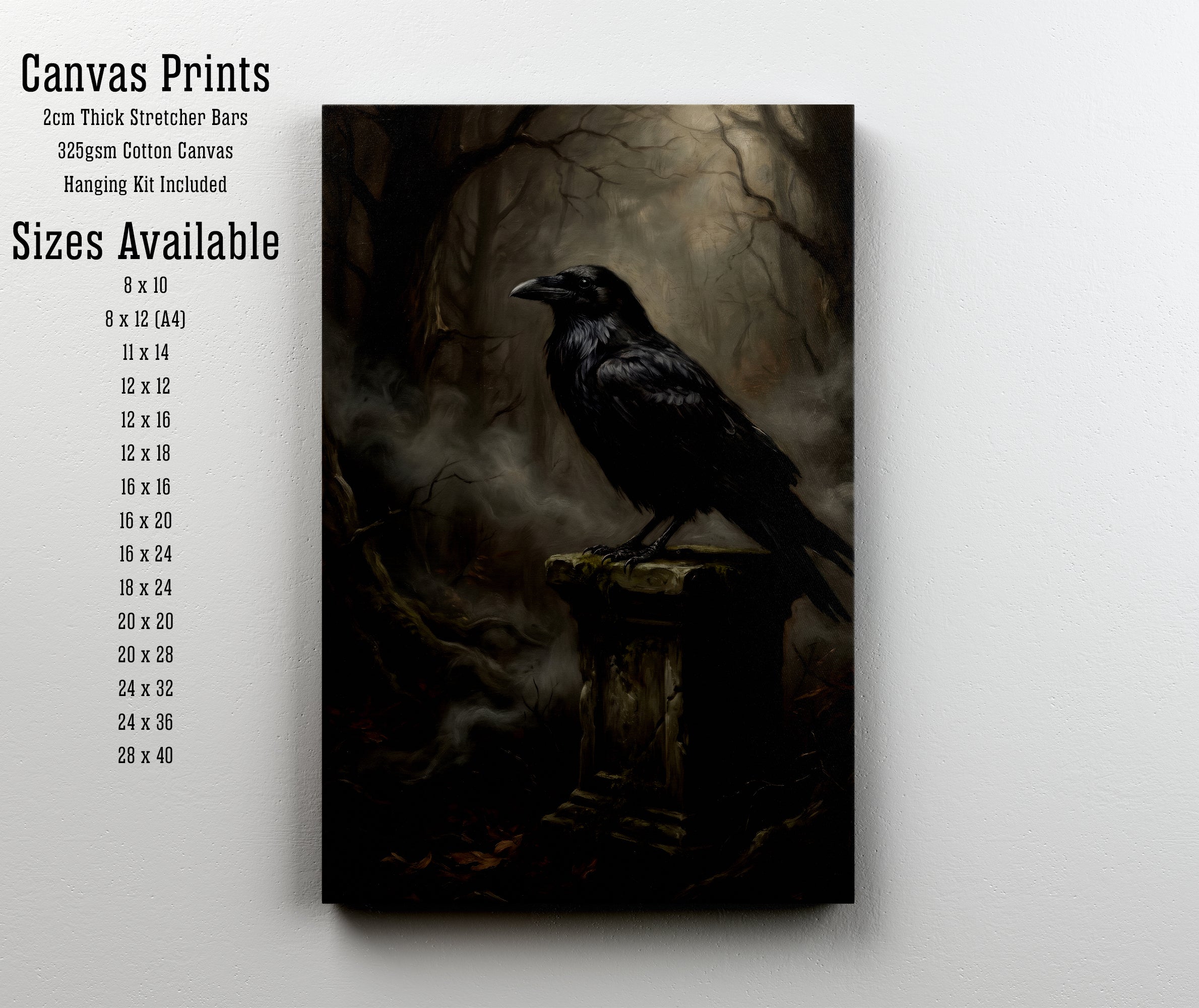 Gothic Raven Art Print