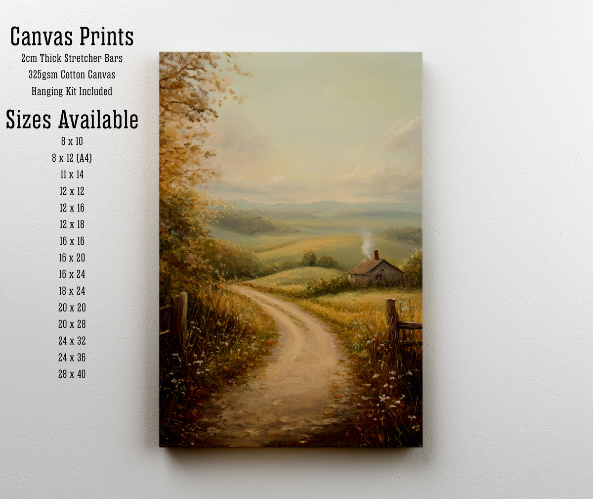 Rustic Cottage Landscape Art Print