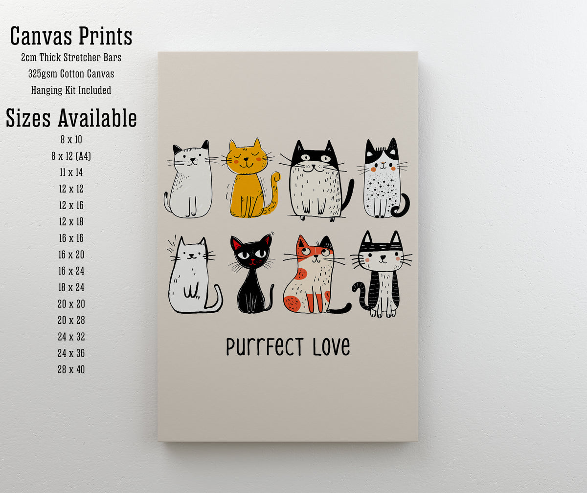 Purrfect Love Cat Art Print