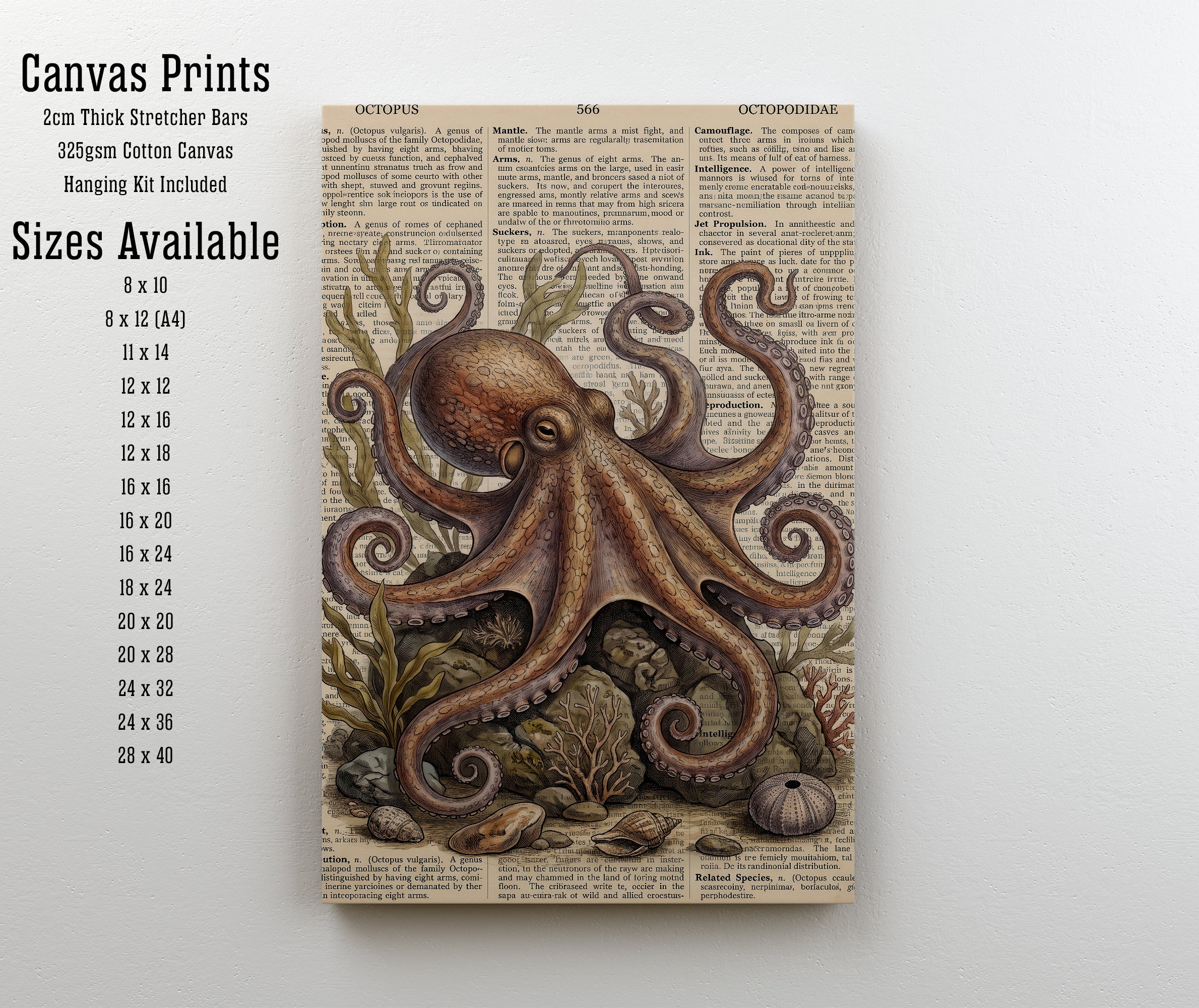 Vintage Octopus Nautical Art Print