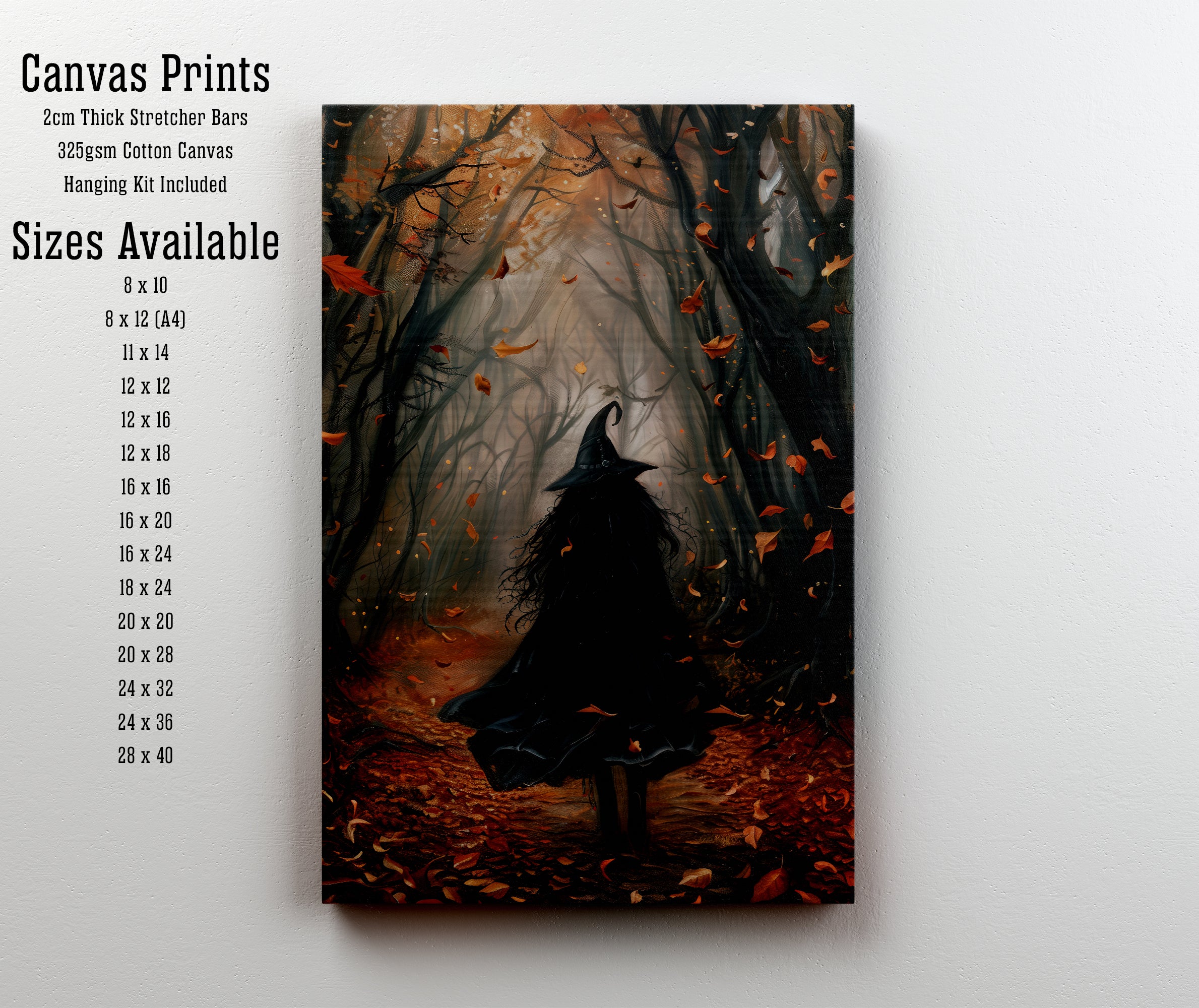Witch in Autumn Forest Art Print