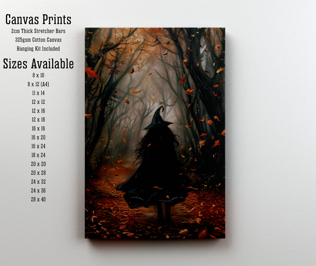 Witch in Autumn Forest Art Print