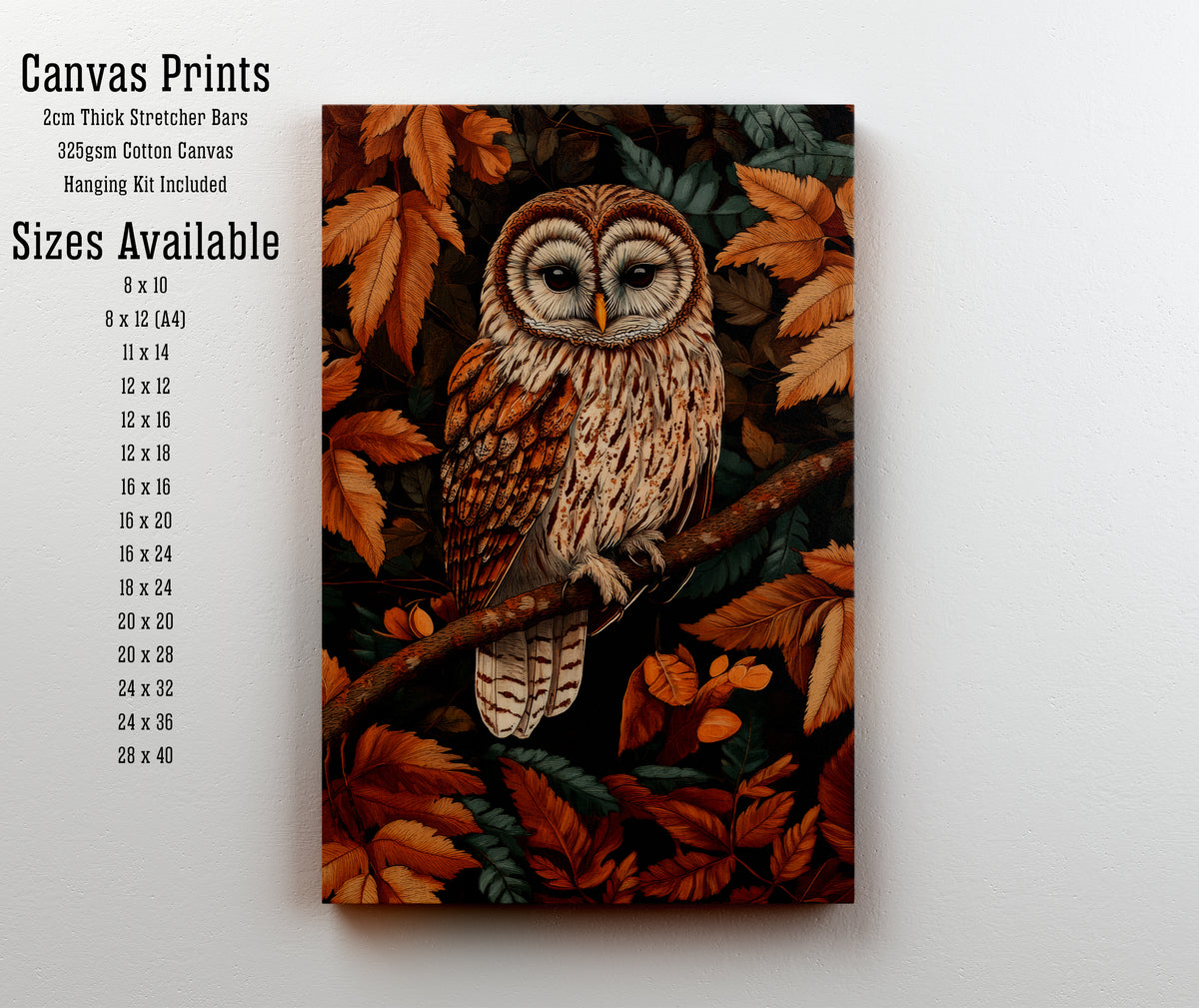 Autumn Owl Botanical Art Print