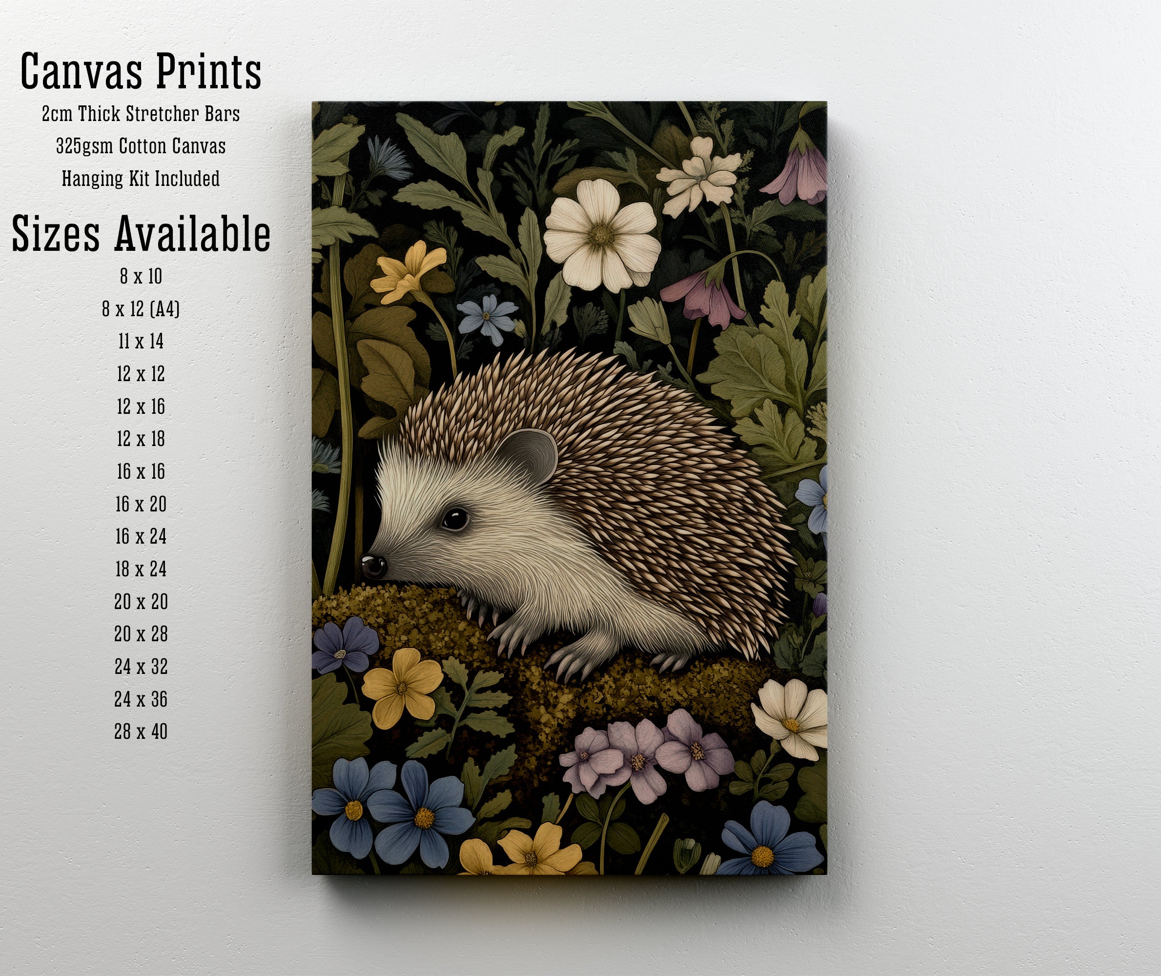 Hedgehog Botanical Art Print