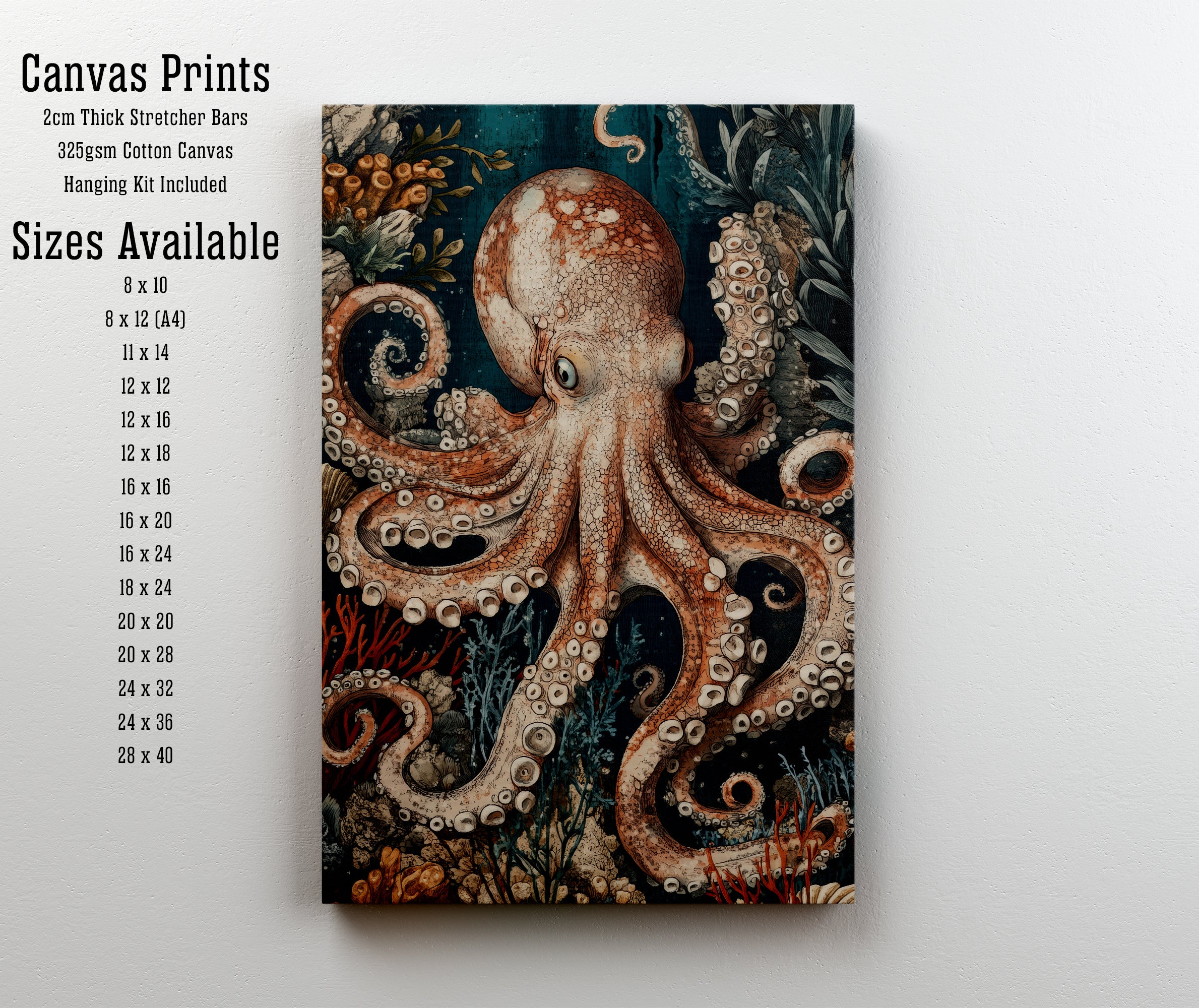 Vintage Octopus Art Print
