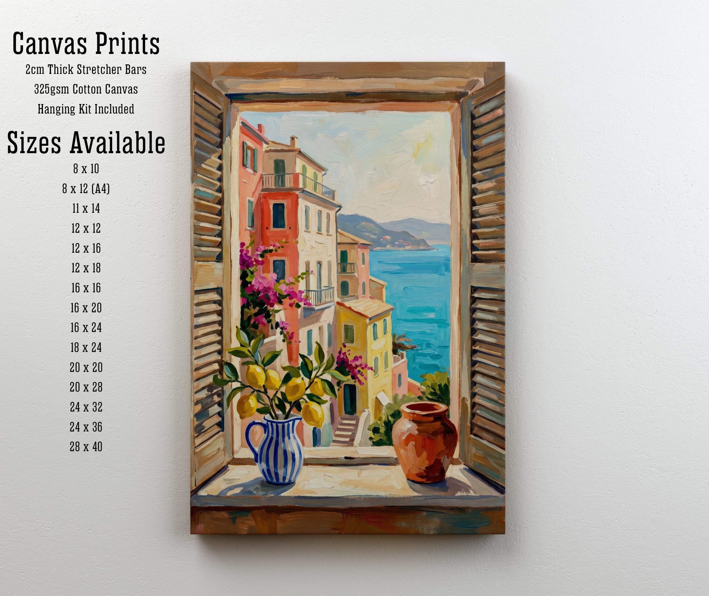 Mediterranean Window Seascape Art Print