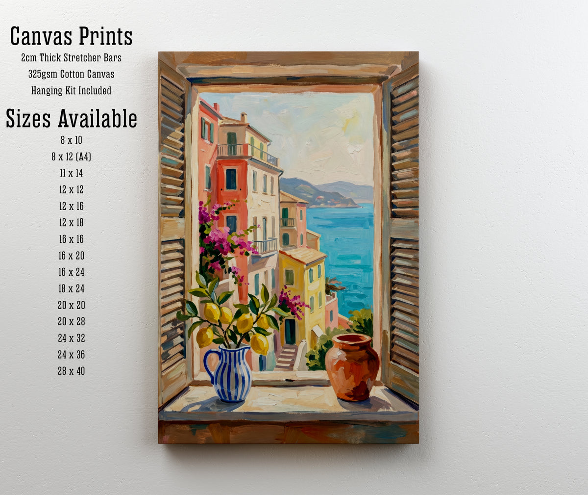 Mediterranean Window Seascape Art Print