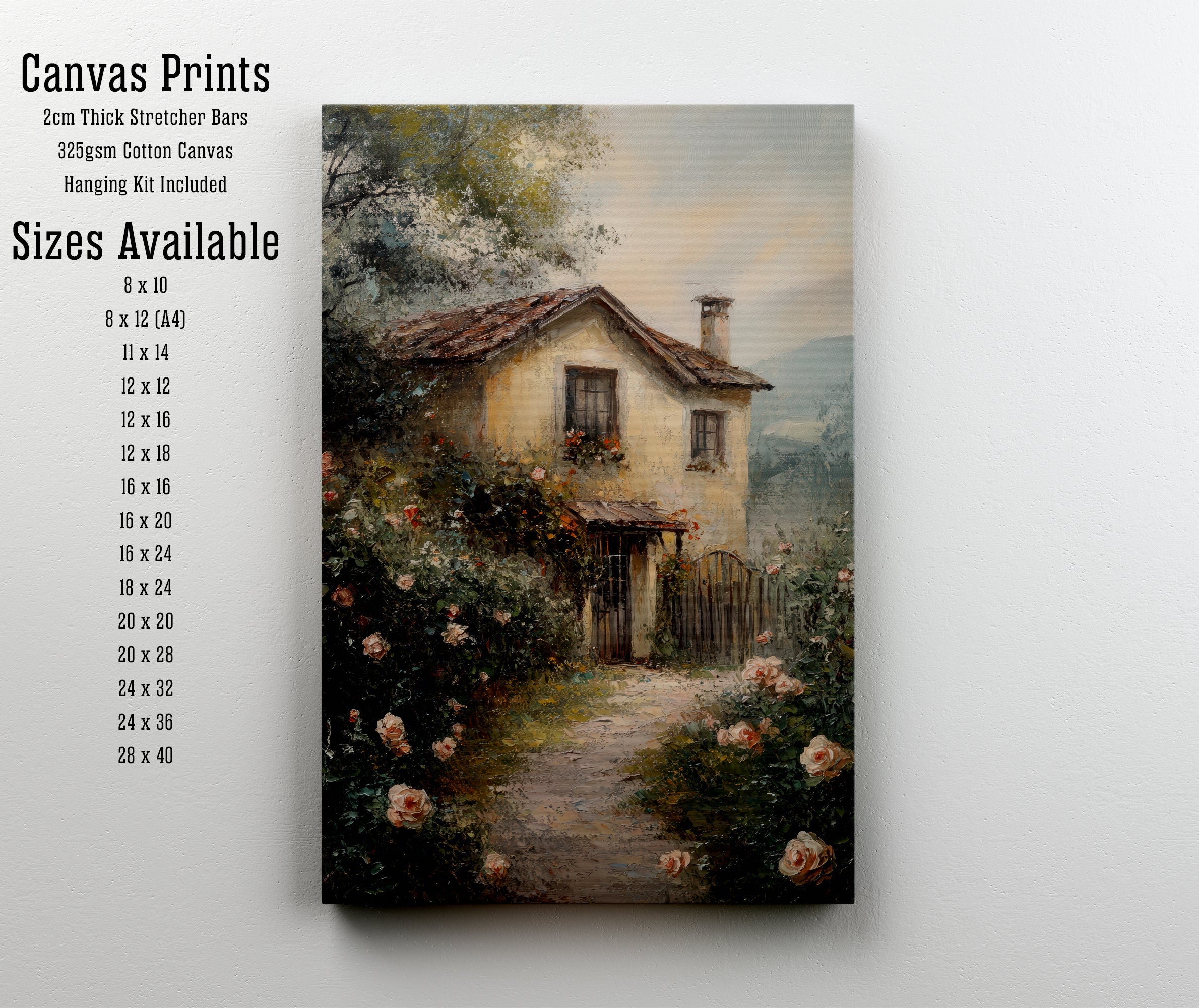Cottage Rose Garden Art Print