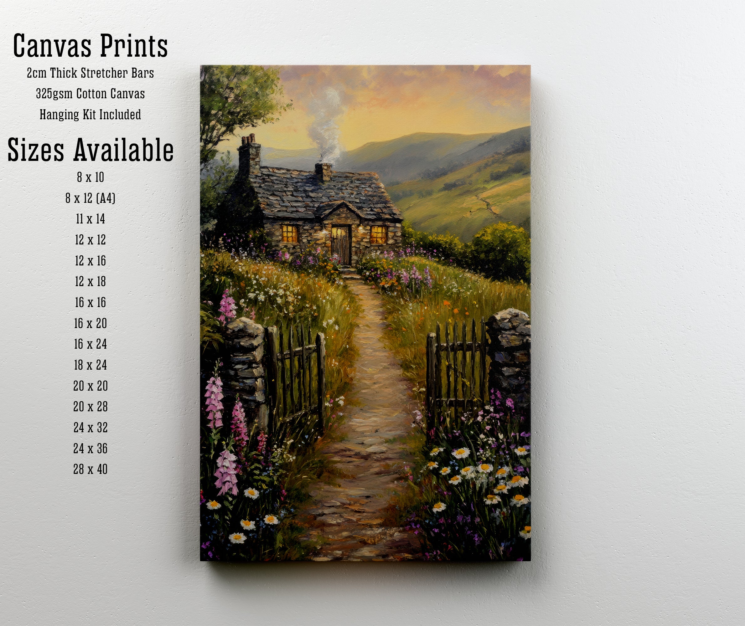 Mountain Cottage Wildflower Art Print