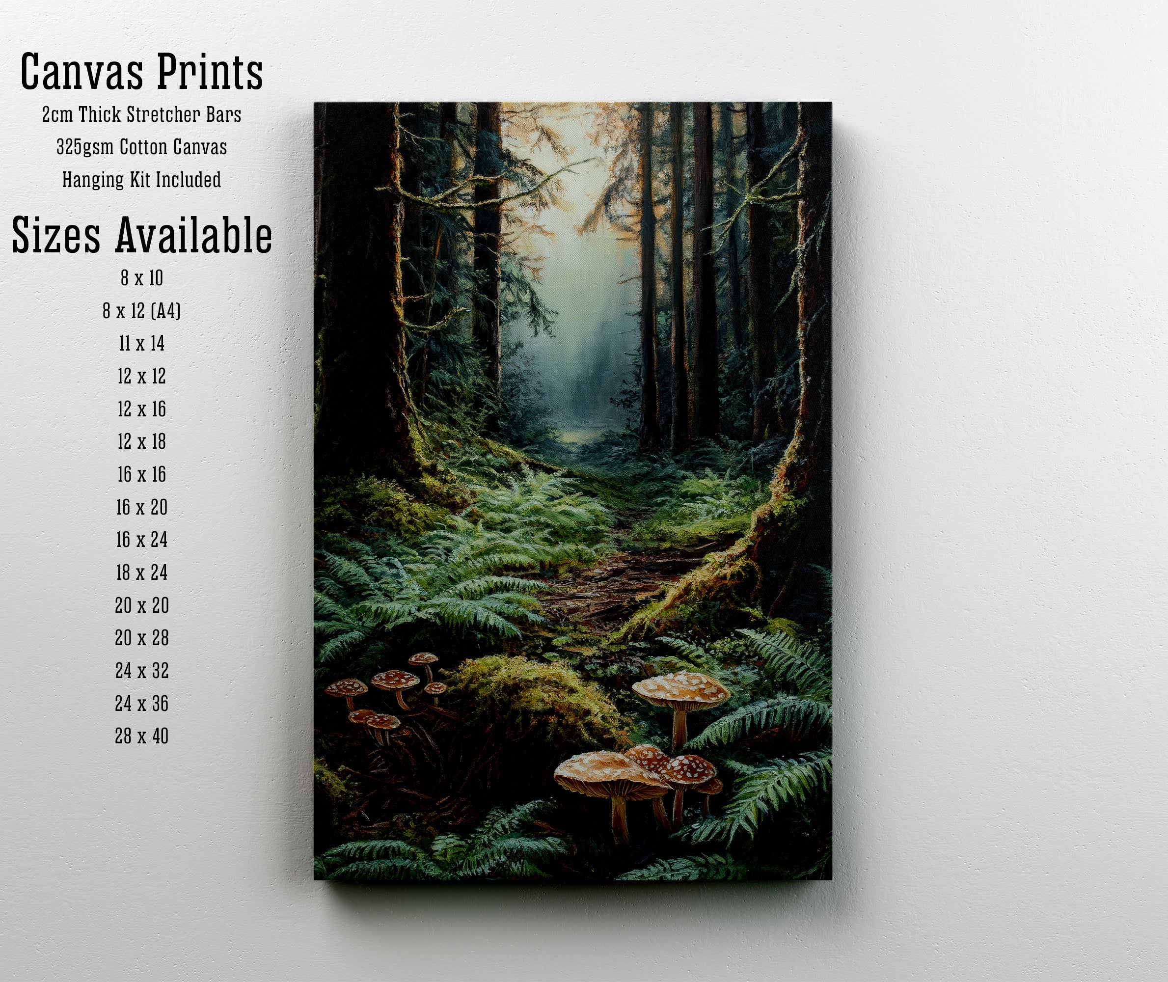 Mushroom Forest Landscape Art Print